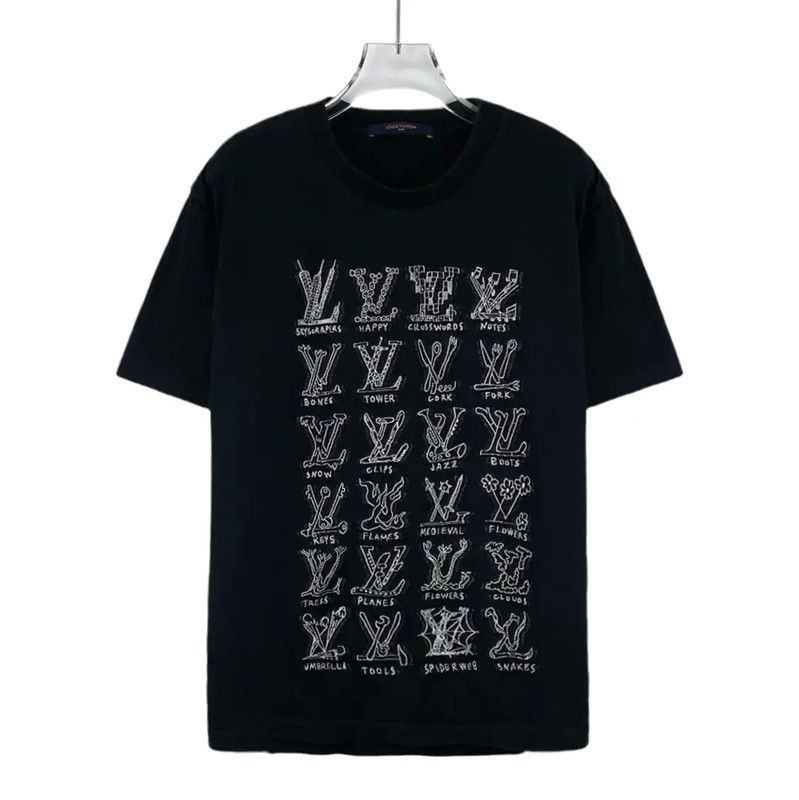 Louis Vuitton Louis Vuitton Black Cotton T-Shirt for Women 0089 Size M / US 6-8 / IT 42-44 - 1 Thumbnail