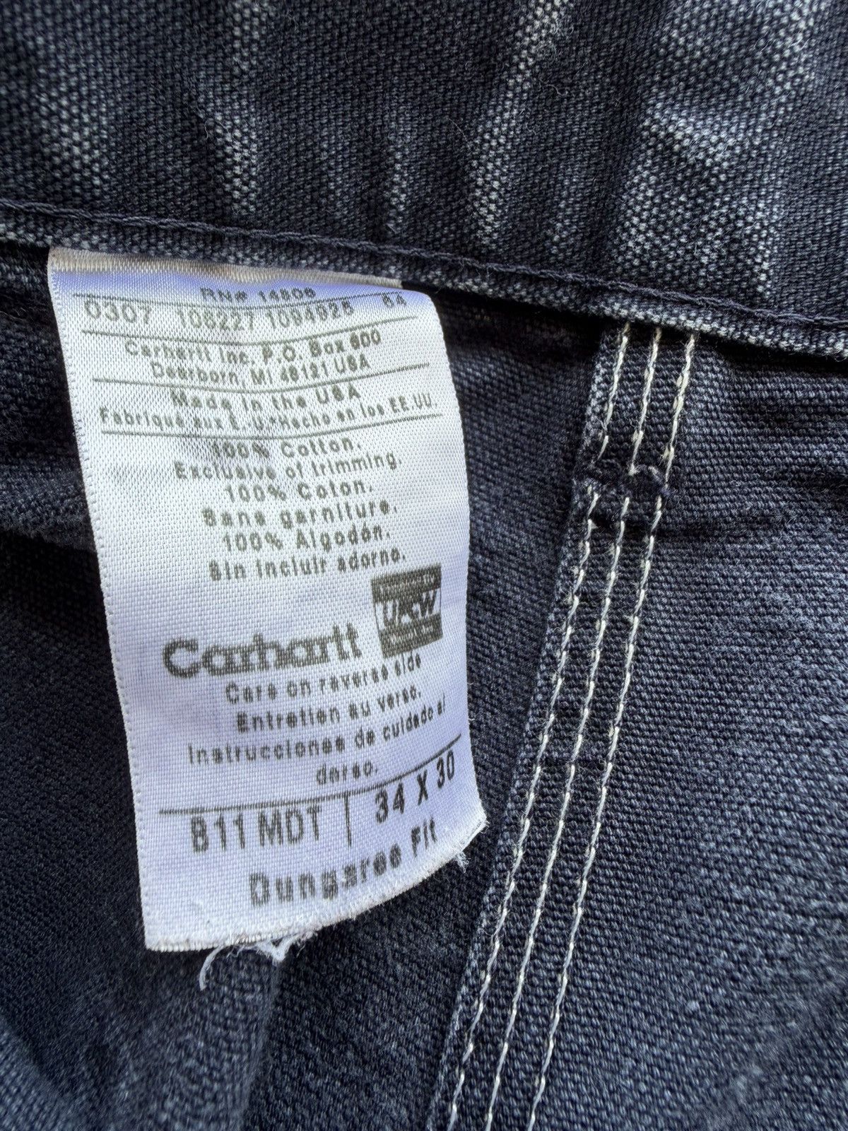 Carhartt Faded Distressed Navy Carhartts Size US 33 - 4 Thumbnail
