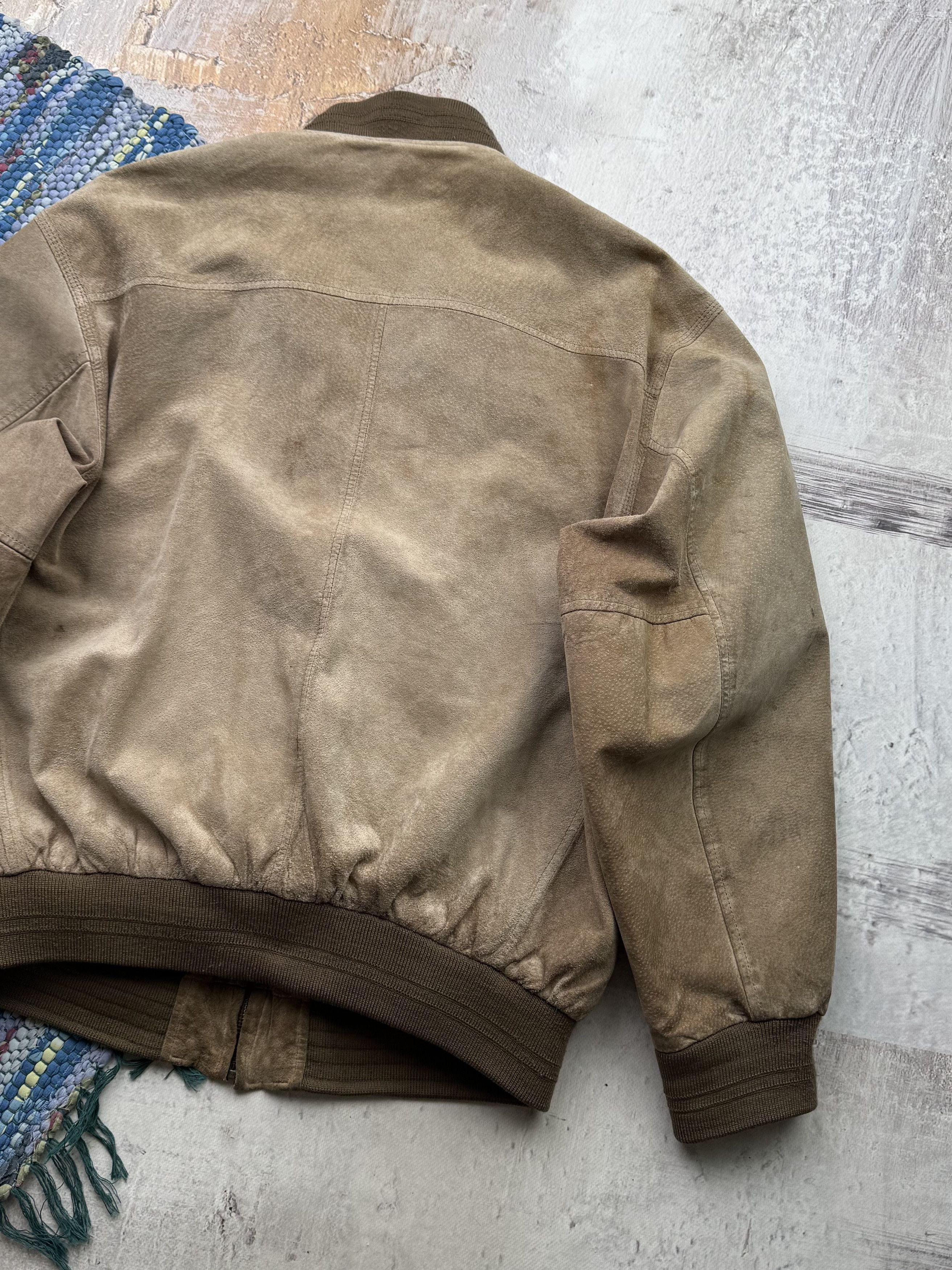 Japanese Brand Vintage Suede Leather Faded Bomber Jacket A576D15(224) Size US M / EU 48-50 / 2 - 17 Thumbnail