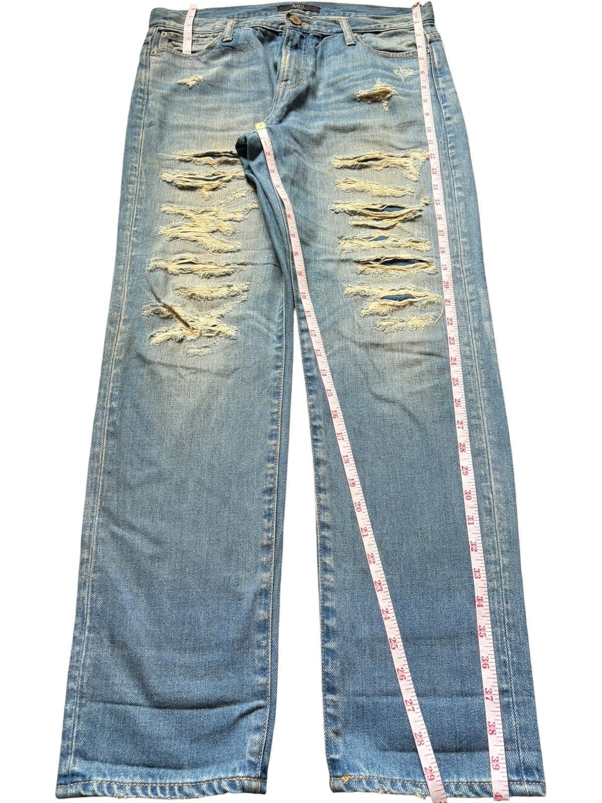 MOUSSY Vintage Azul Moussy Patches Distressed Jeans Size 32" / US 10 / IT 46 - 7 Thumbnail