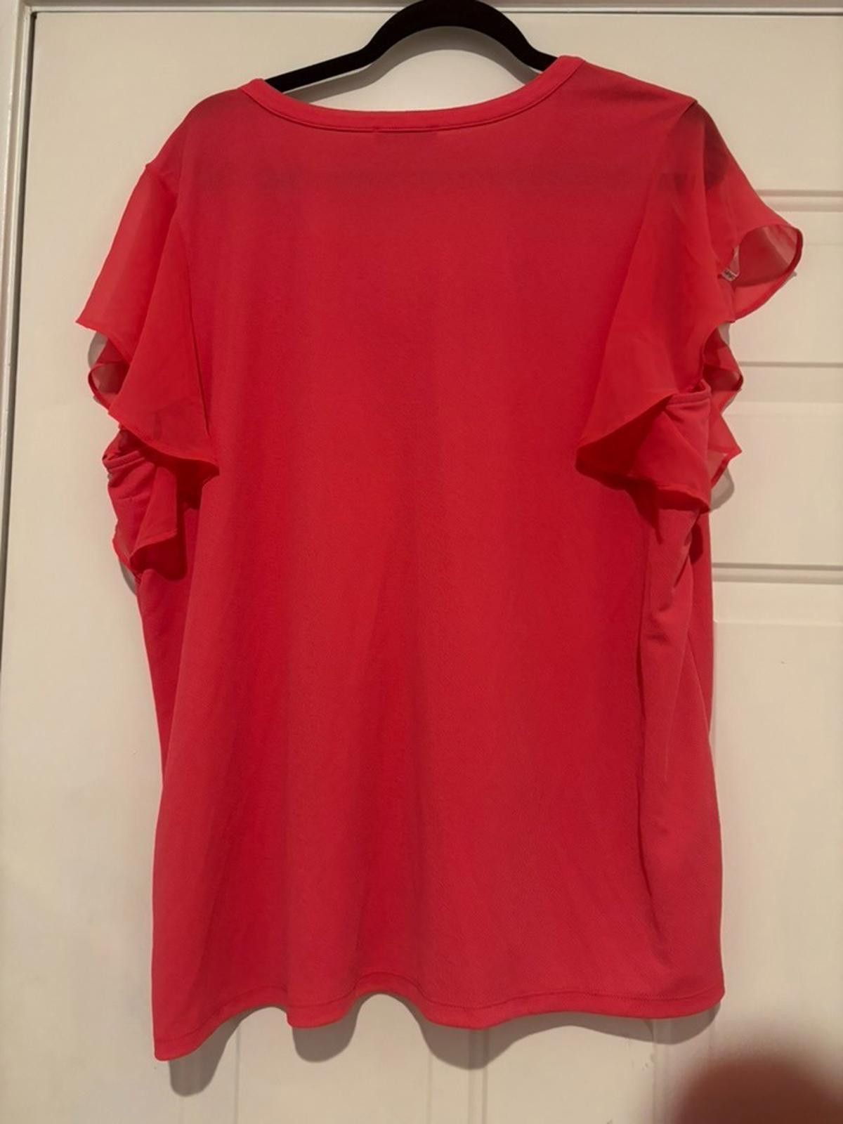 Calvin Klein Womens pink Calvin Klein pink sz XL short sleeve blouse #585 Size XL / US 12-14 / IT 48-50 - 2 Thumbnail