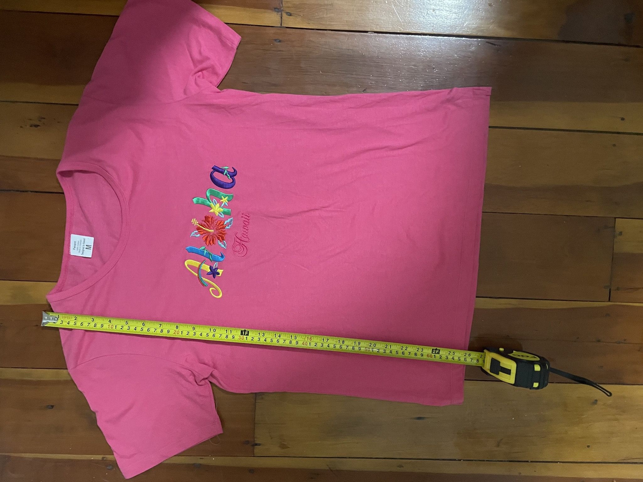 Other Favant Aloha Hawaii Embroidered Pink T-Shirt Size ONE SIZE - 6 Thumbnail