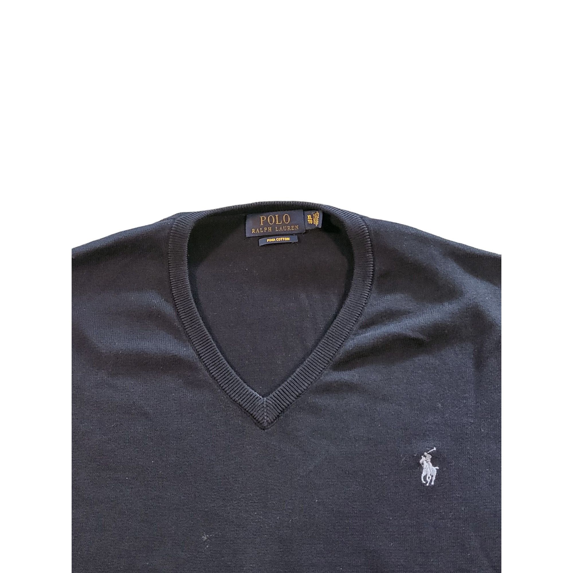 Polo Ralph Lauren Polo Ralph Lauren Pima Cotton Sweater Men Sz XL V Neck Blue Size US XL / EU 56 / 4 - 2 Thumbnail