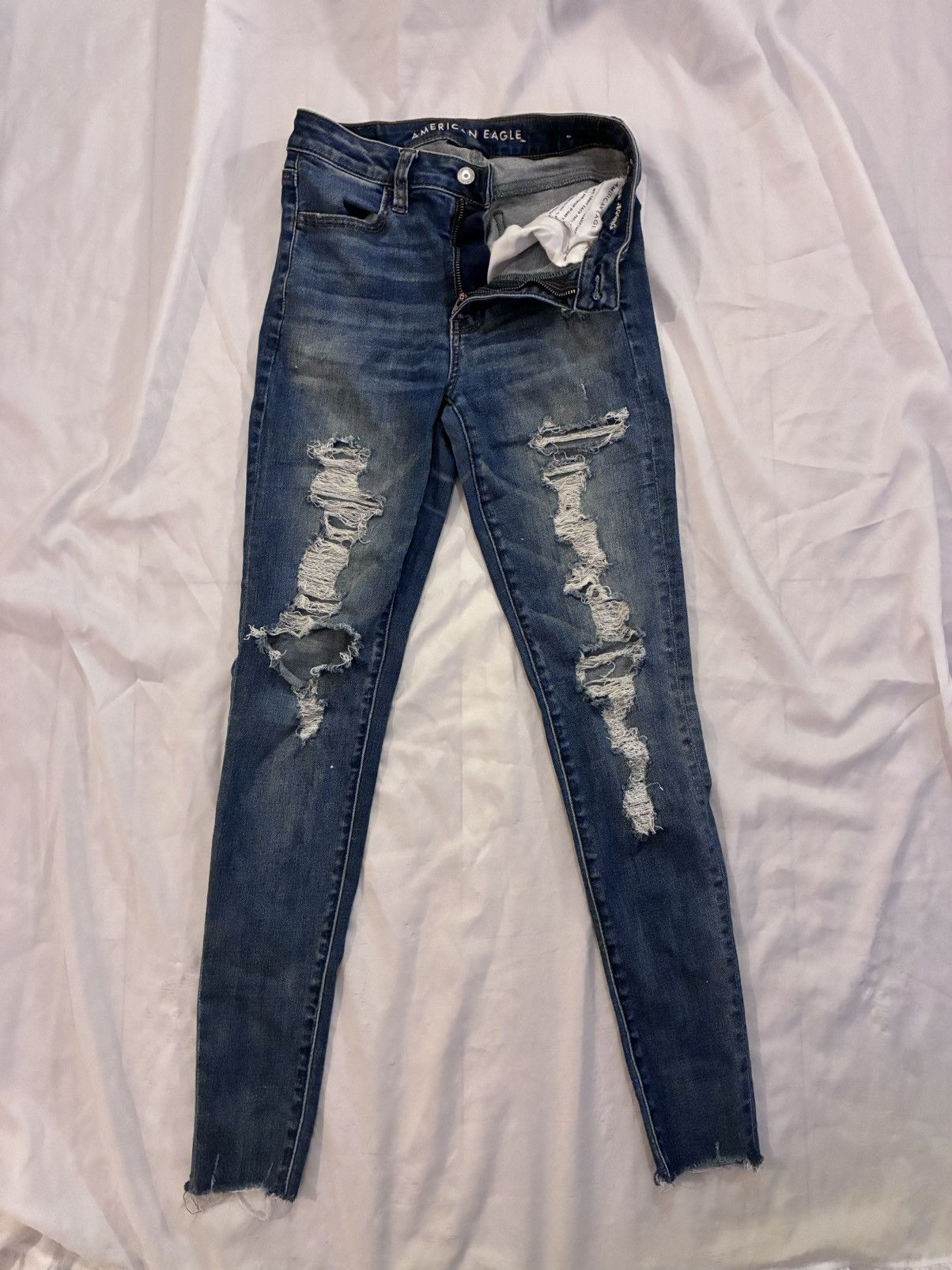 American Eagle Outfitters American Eagle Ne(x)t Level Distressed High-Waisted Jegging Size 26" / US 2 / IT 38 - 2 Thumbnail