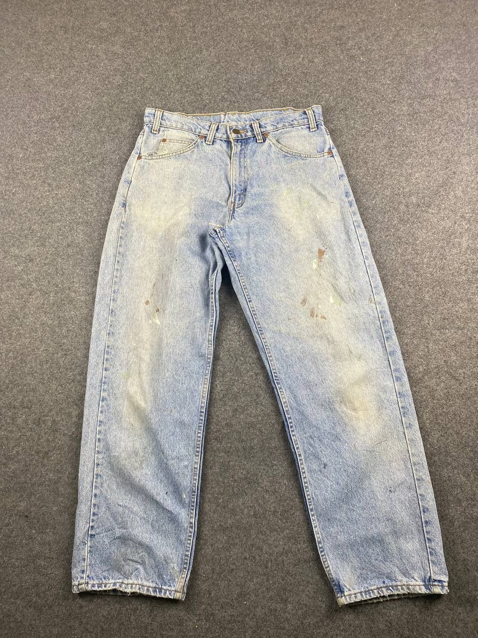 Levi's vintage levis 665 orange tab paint splatter denim Size US 33 - 8 Thumbnail