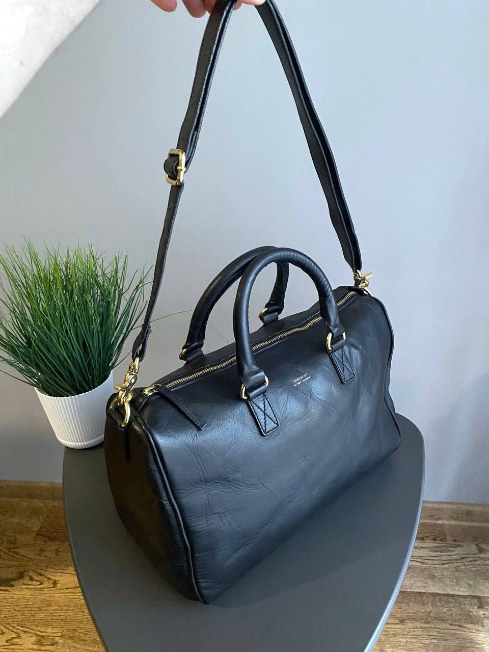 SANDQVIST Sandqvist Black Leather Handbag Shoulder Bag Size ONE SIZE - 9 Thumbnail