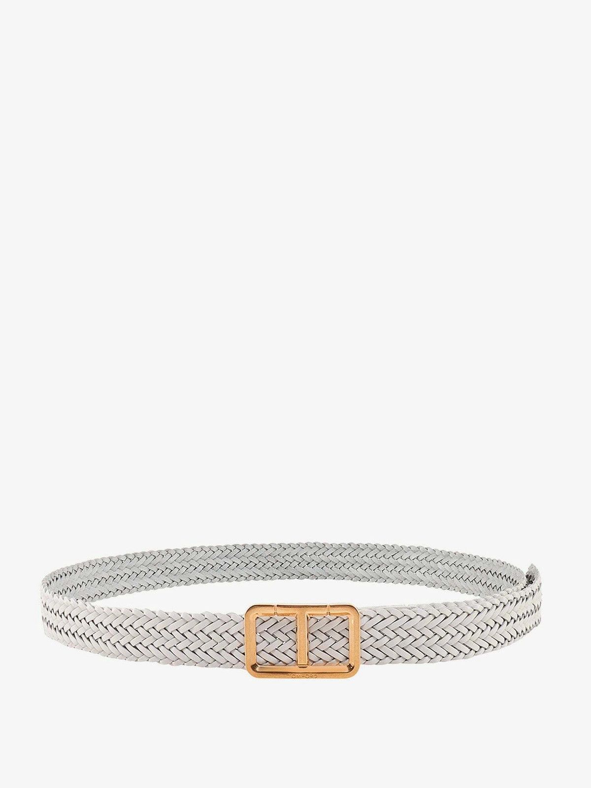 Tom Ford oc11z0326 Size: 95 / Leather Belt in White Size 38 - 1 Thumbnail