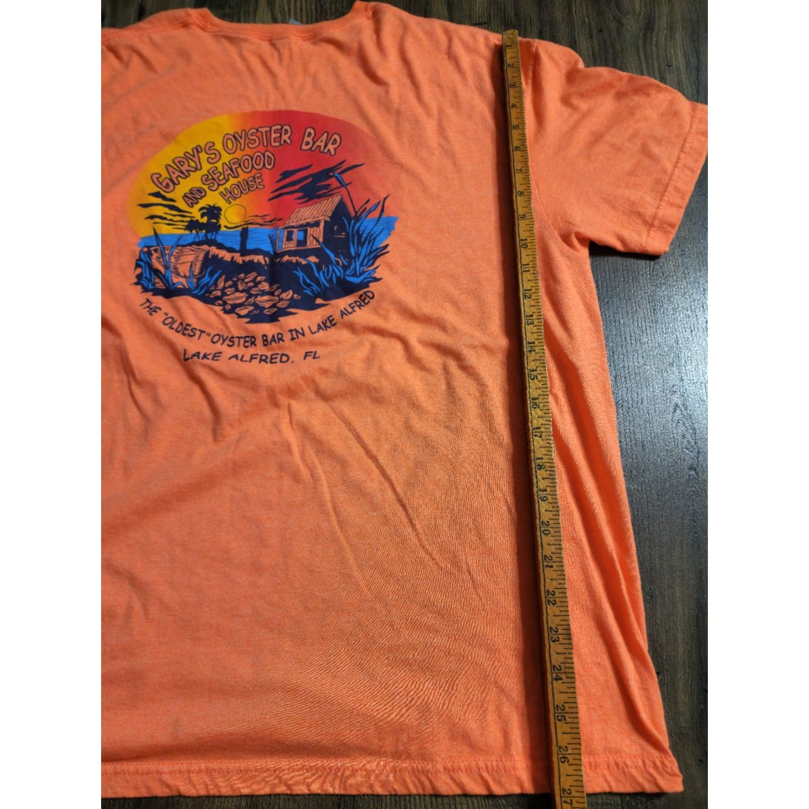 Gildan Mens 2XL Gary's Oyster Bar T Shirt Double Sided Lake Alfred FL Eat Em Raw Size US XXL / EU 58 / 5 - 4 Thumbnail