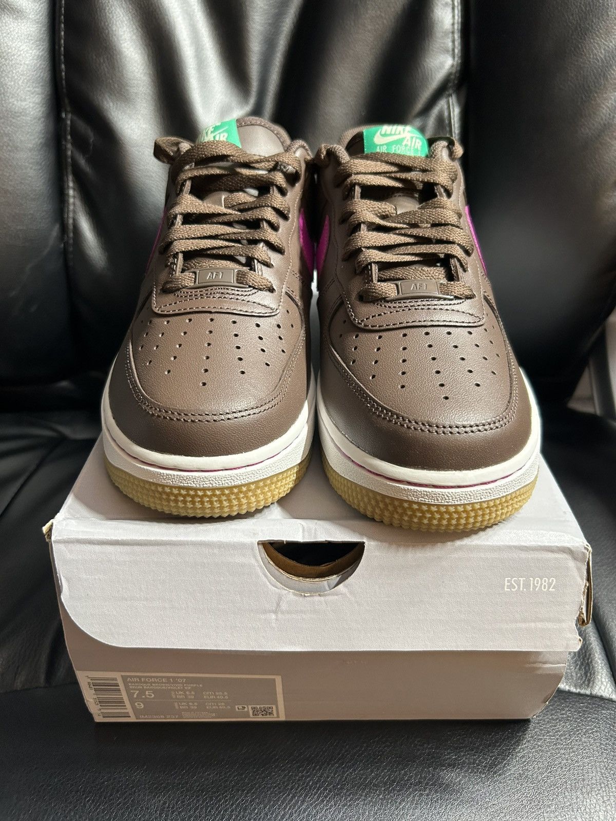 Nike Nike Air Force 1 Low "Baroque Brown / Vivid Purple" Sz 7.5M Size US 7.5 / EU 40-41 - 1 Thumbnail