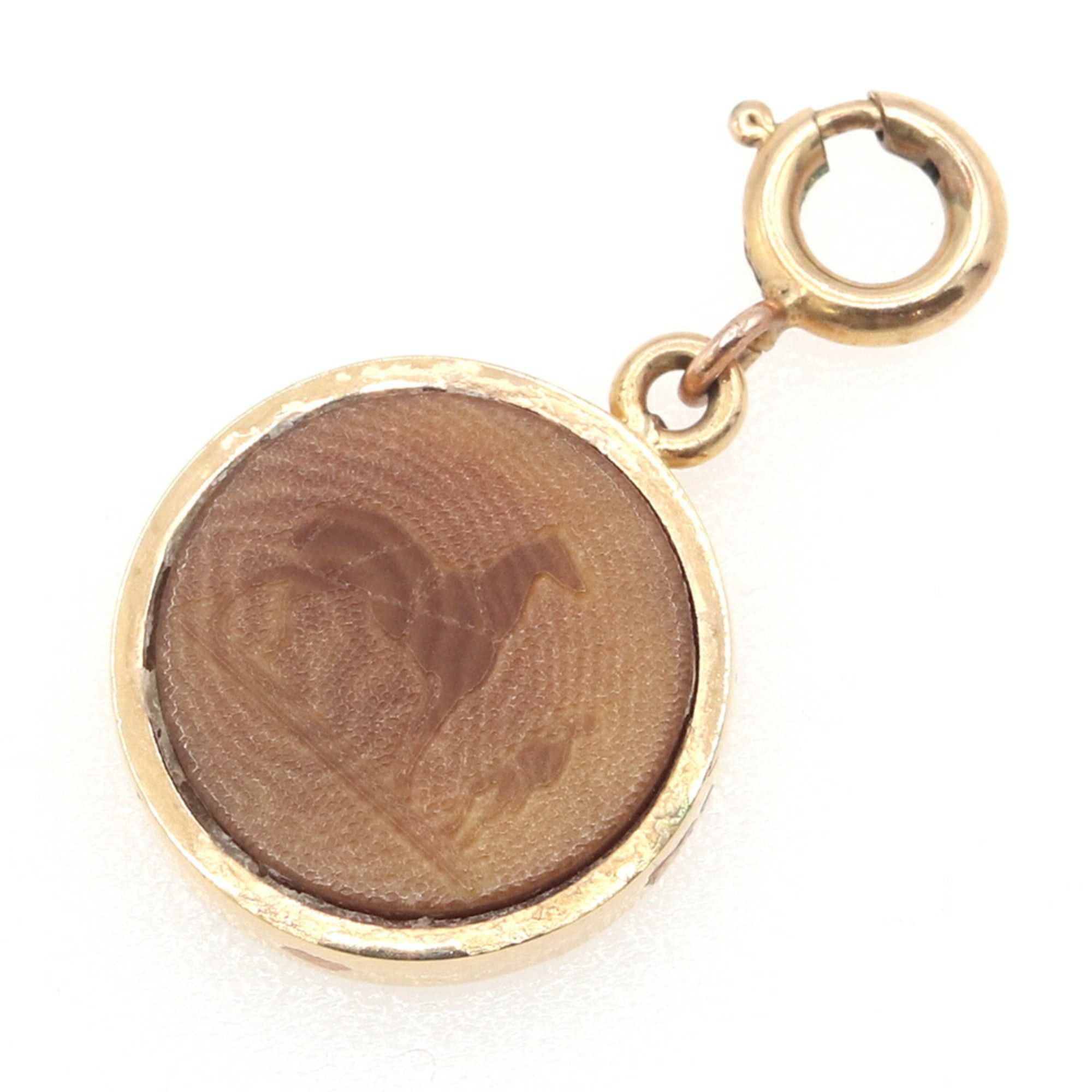Hermes Hermes pendant top, beige brown metal head necklace charm for women. Size ONE SIZE - 1 Thumbnail