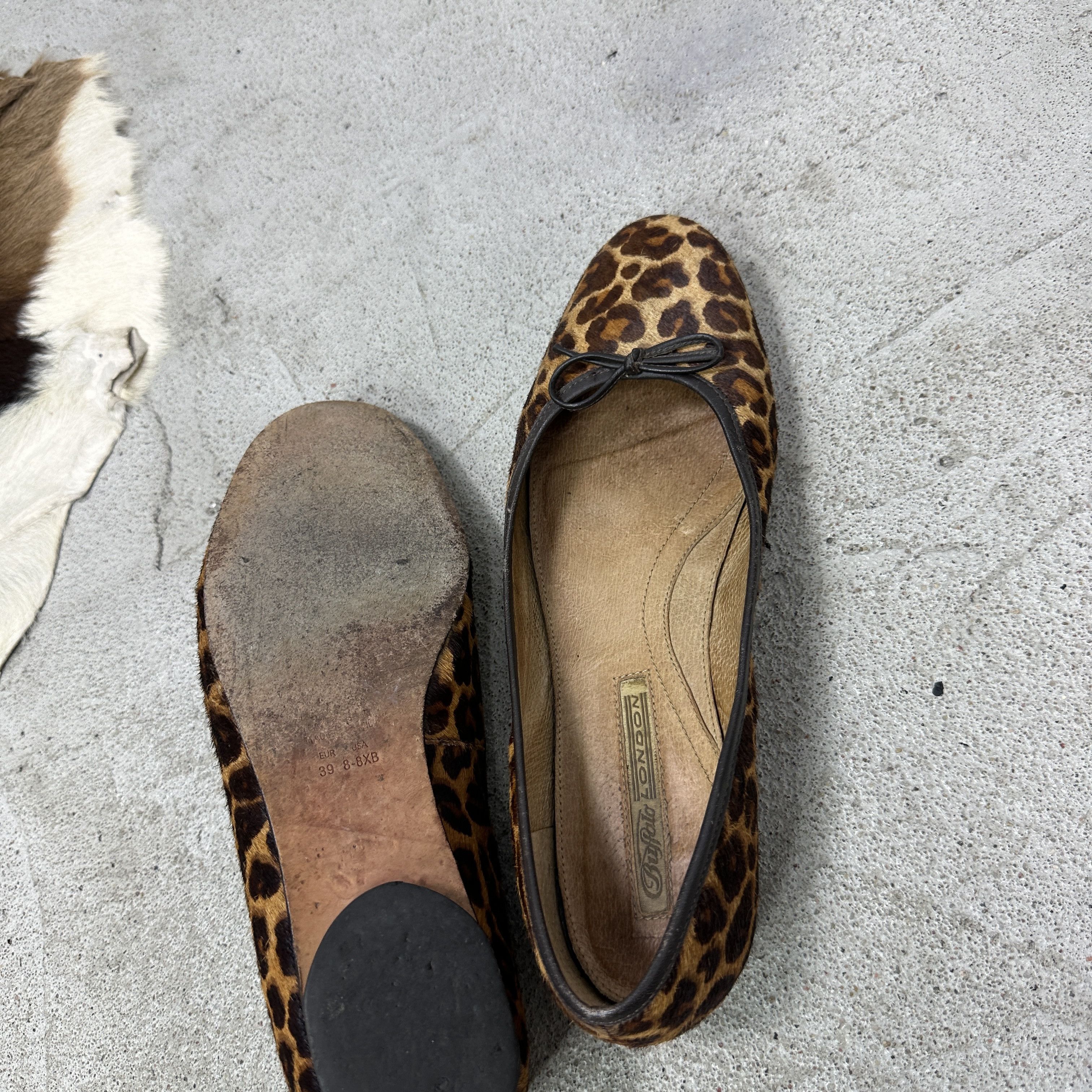 Buffalo London Vintage Leather Cheetah Bows Buffalo Flats Y2K Size US 9 / IT 39 - 8 Thumbnail