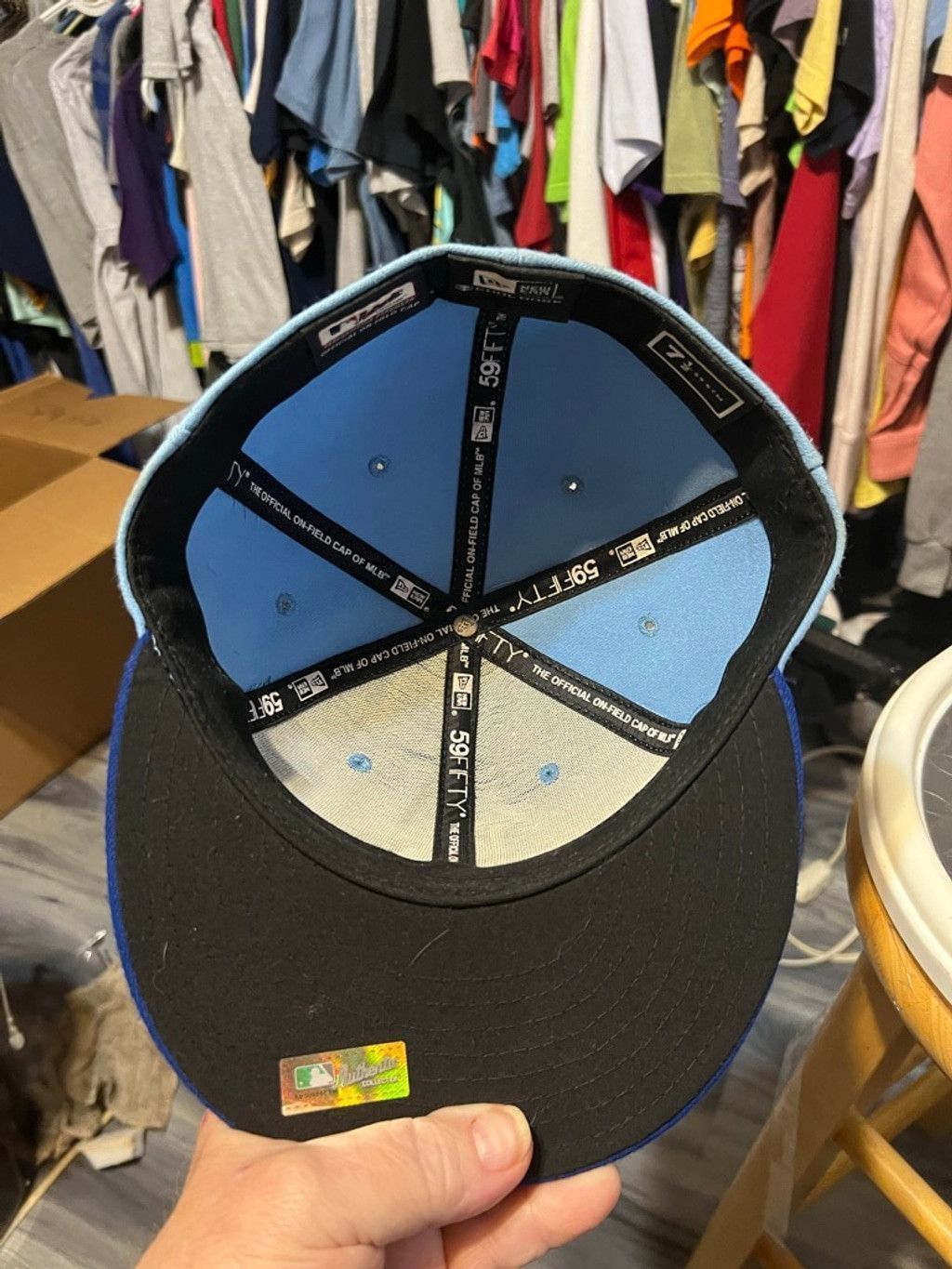 New Era Men's New Era Kansas City Royals Hat Light Blue Royal Blue Size 30 - 5 Thumbnail