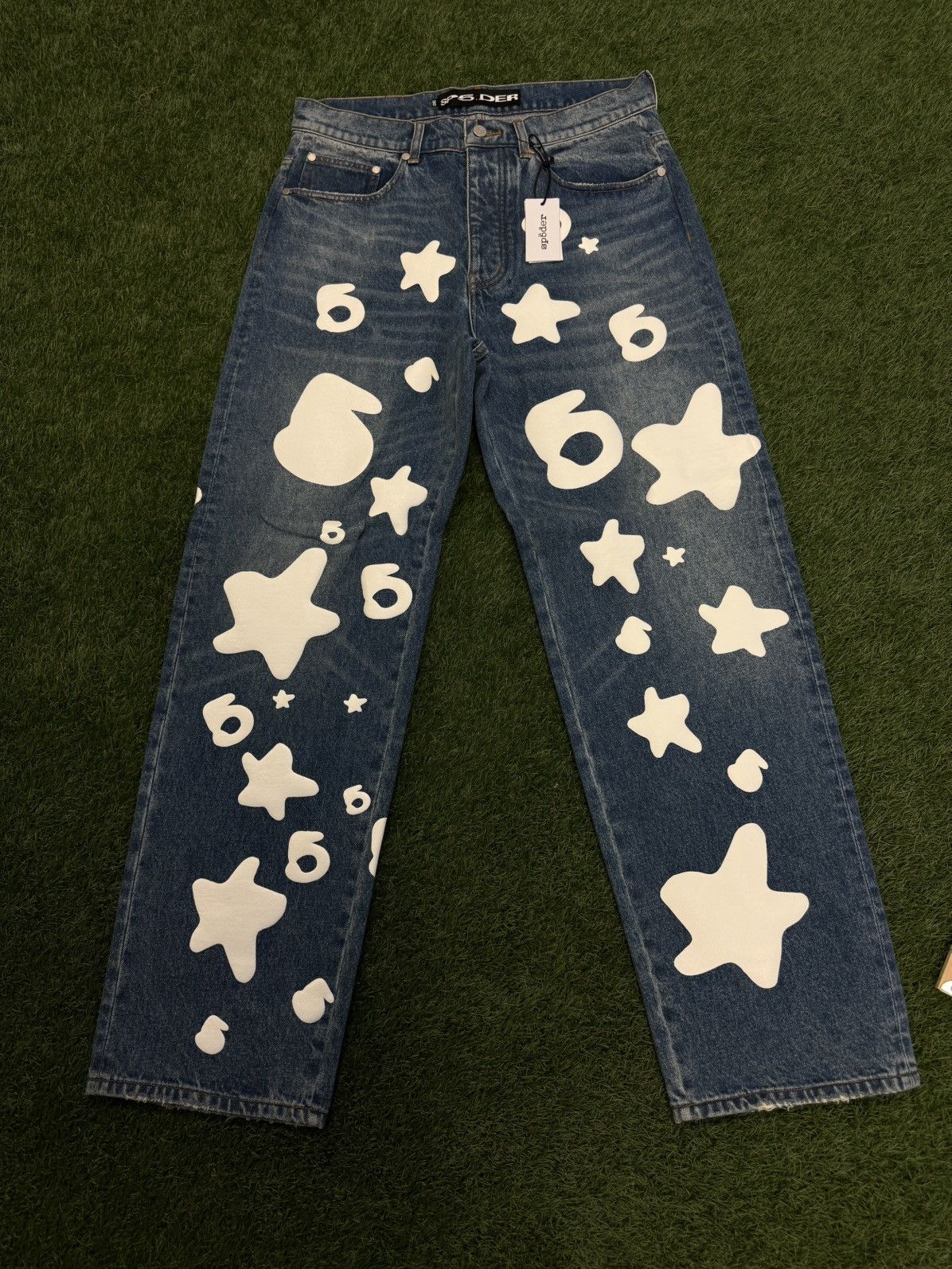 Sp5der Sp5der Worldwide Beluga Denim Jeans Size 30 (NEW) Size US 30 / EU 46 - 1 Thumbnail