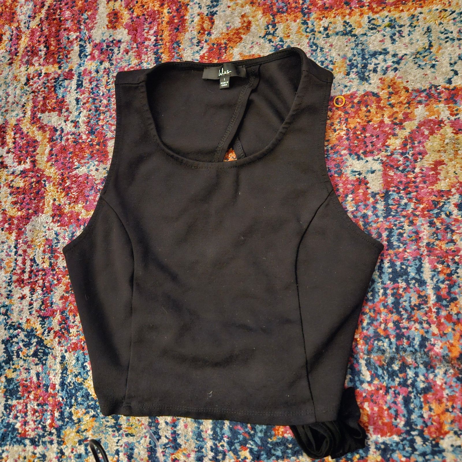 Lululemon Lulus Black Crop Top Size L Size L / US 10 / IT 46 - 1 Preview