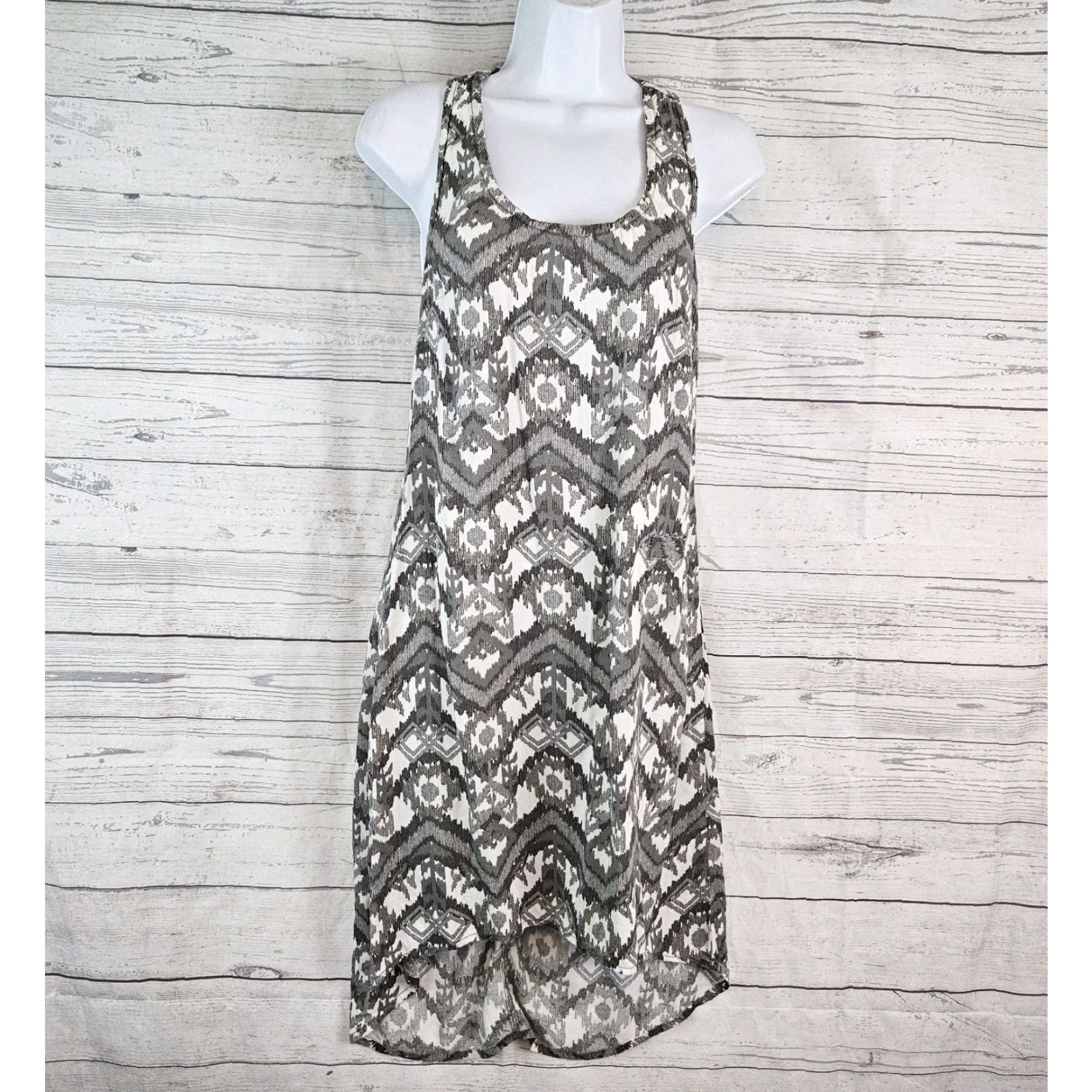 KAVU Kavu Dress Womens Sz XS Gray White Sleeveless Scoop Neck Size XS / US 0-2 / IT 36-38 - 2 Thumbnail