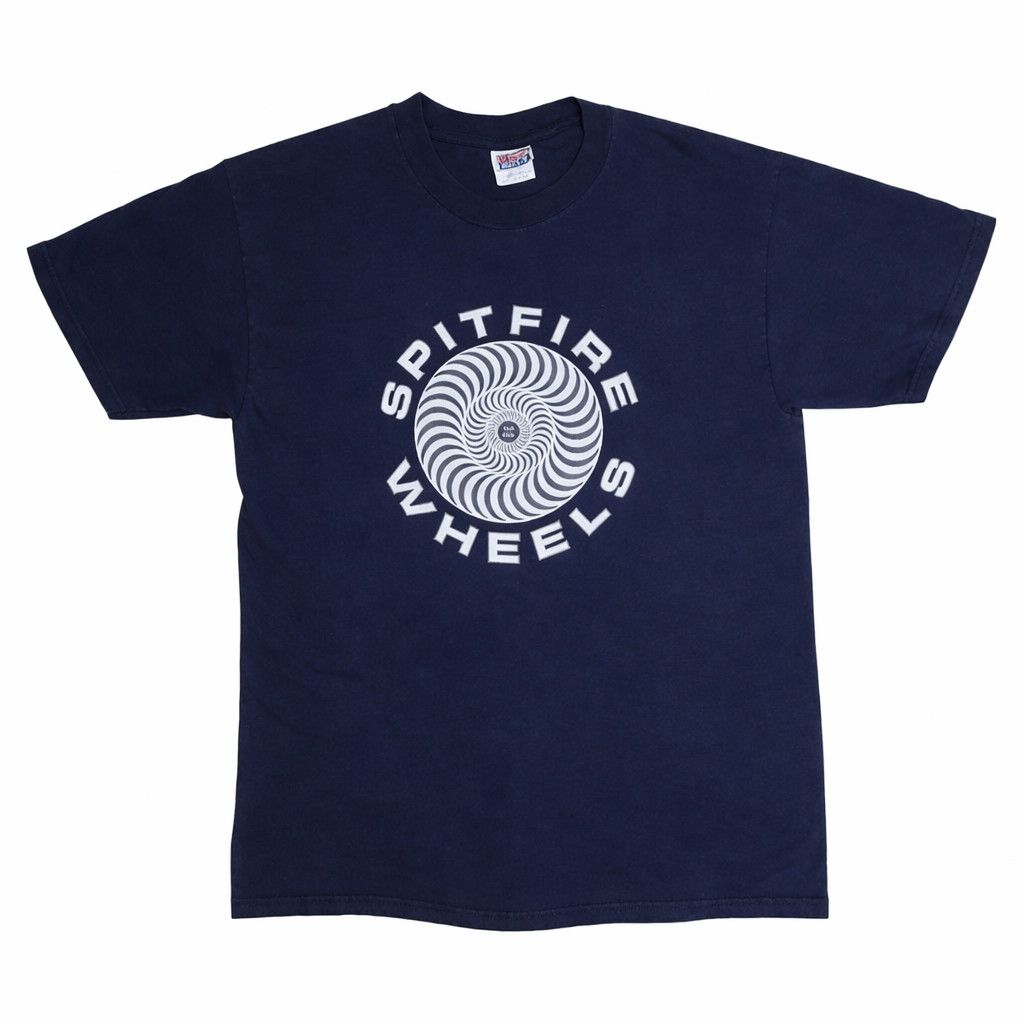 Vintage 90s Vintage Spitfire Wheels Graphic T-Shirt Navy L Size US L / EU 52-54 / 3 - 1 Thumbnail