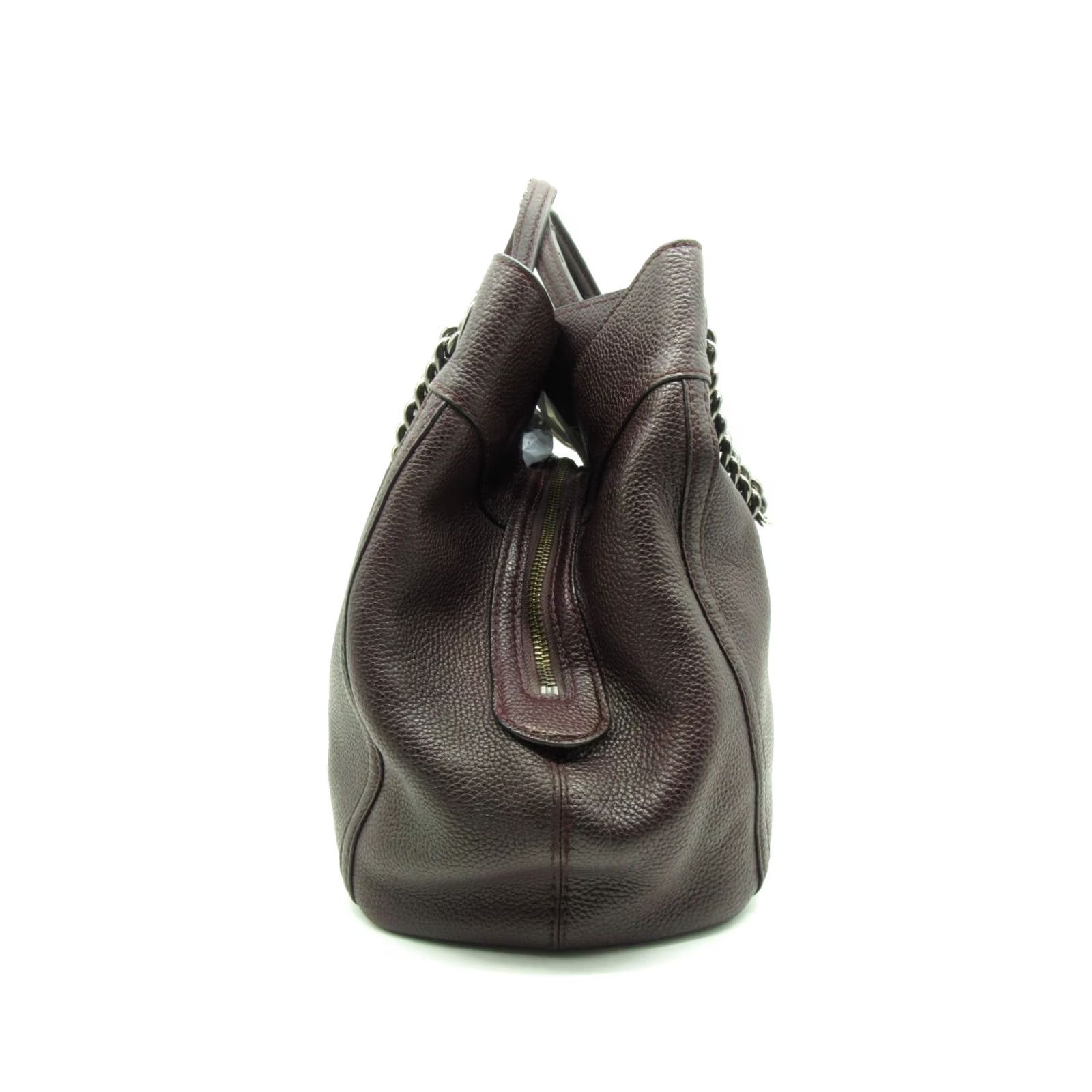 Coach VINTAGE COACH Edie Turnlock Shoulder Handbag Cherry Brown Pebbled Leather Women Medium Size ONE SIZE - 6 Thumbnail