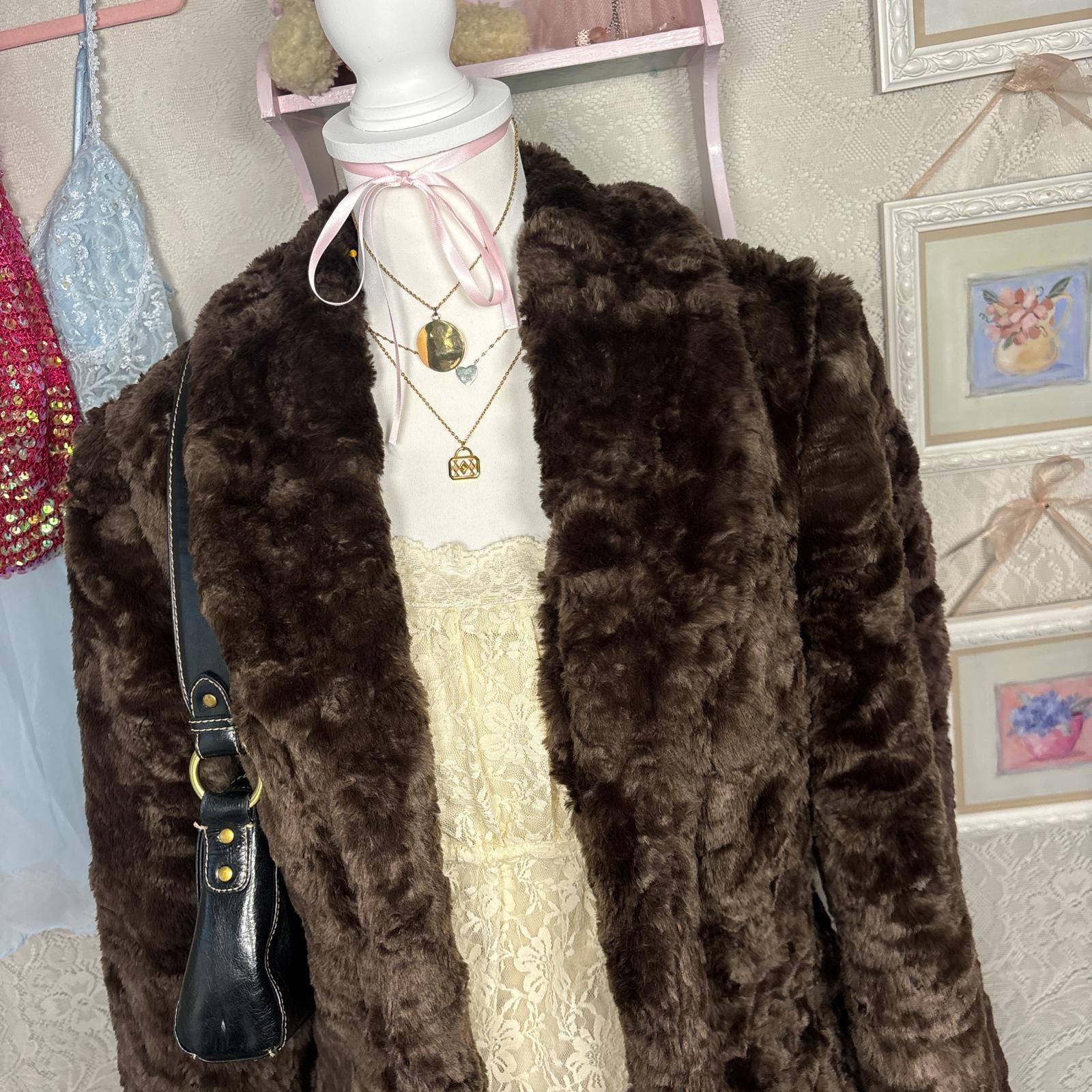 Style & Co vintage faux fur brown cozy jacket Size M / US 6-8 / IT 42-44 - 2 Thumbnail