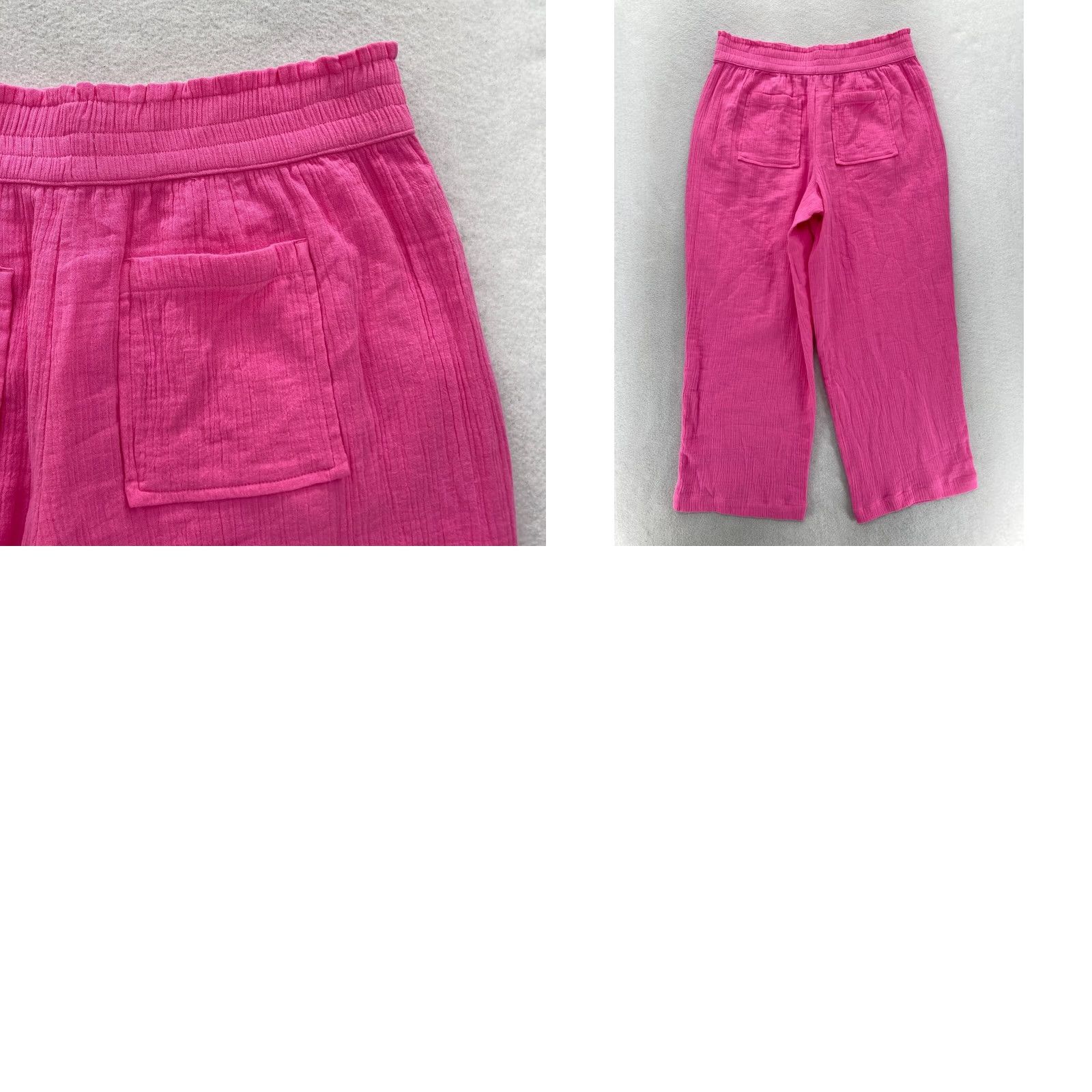 Loft LOFT Outlet Gauze Pull On Ankle Pants Women's Medium Pink Lightweight Beachy NWT Size 32" / US 10 / IT 46 - 9 Thumbnail