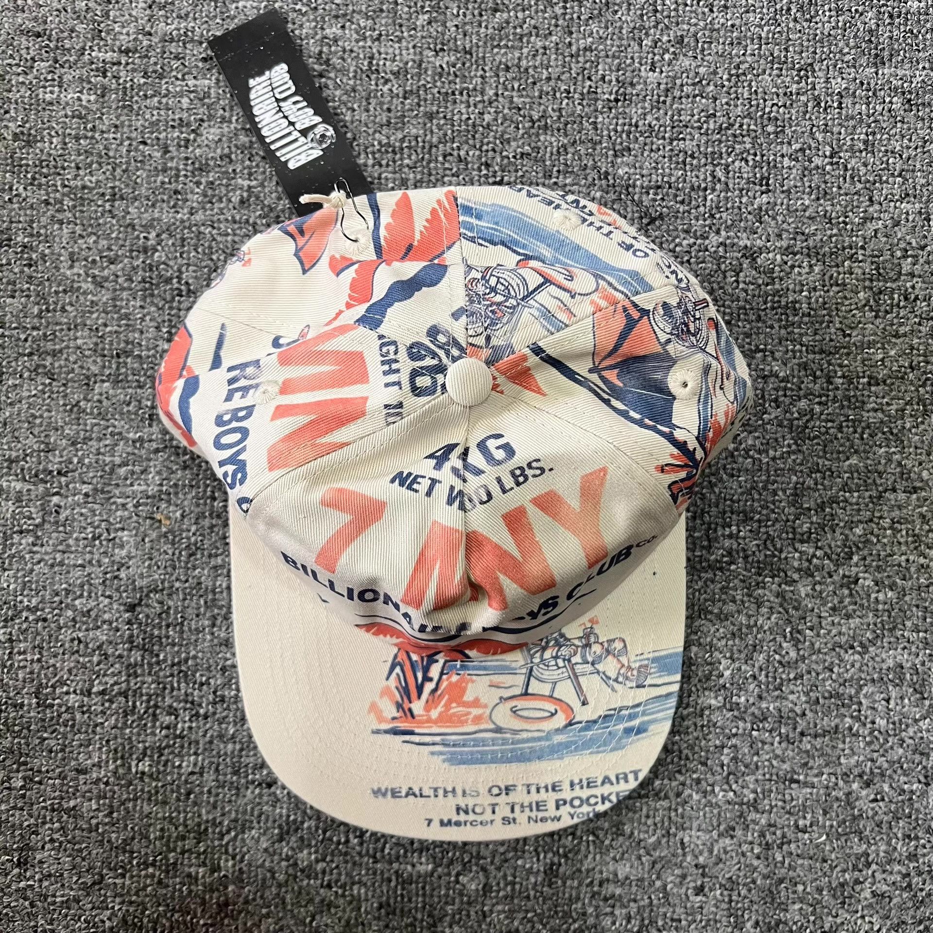 Billionaire Boys Club BBC Print Vintage Logo Beach Theme Flat Brim Baseball Cap。Q7 Size ONE SIZE - 2 Thumbnail