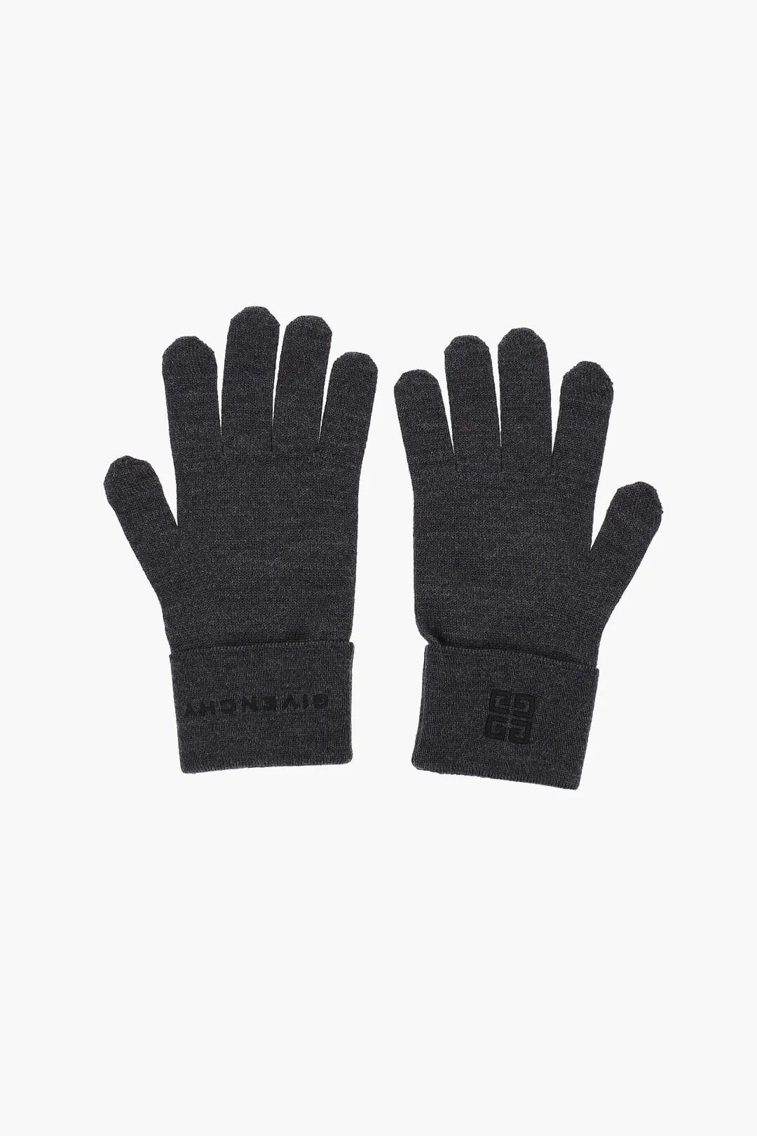 Givenchy og1mm0326 Size: OS/Logo Wool Gloves in Grey Size ONE SIZE - 1 Thumbnail