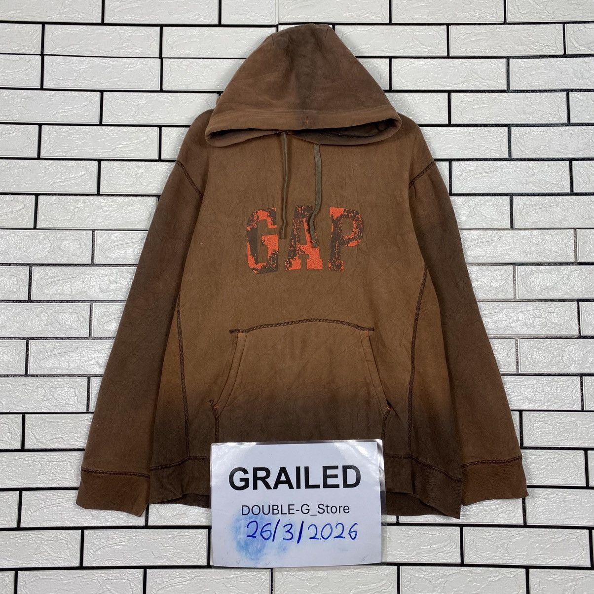 Japanese Brand Trashed Distressed Punk Design Hoodie Gap Big Logo Size US XL / EU 56 / 4 - 1 Thumbnail