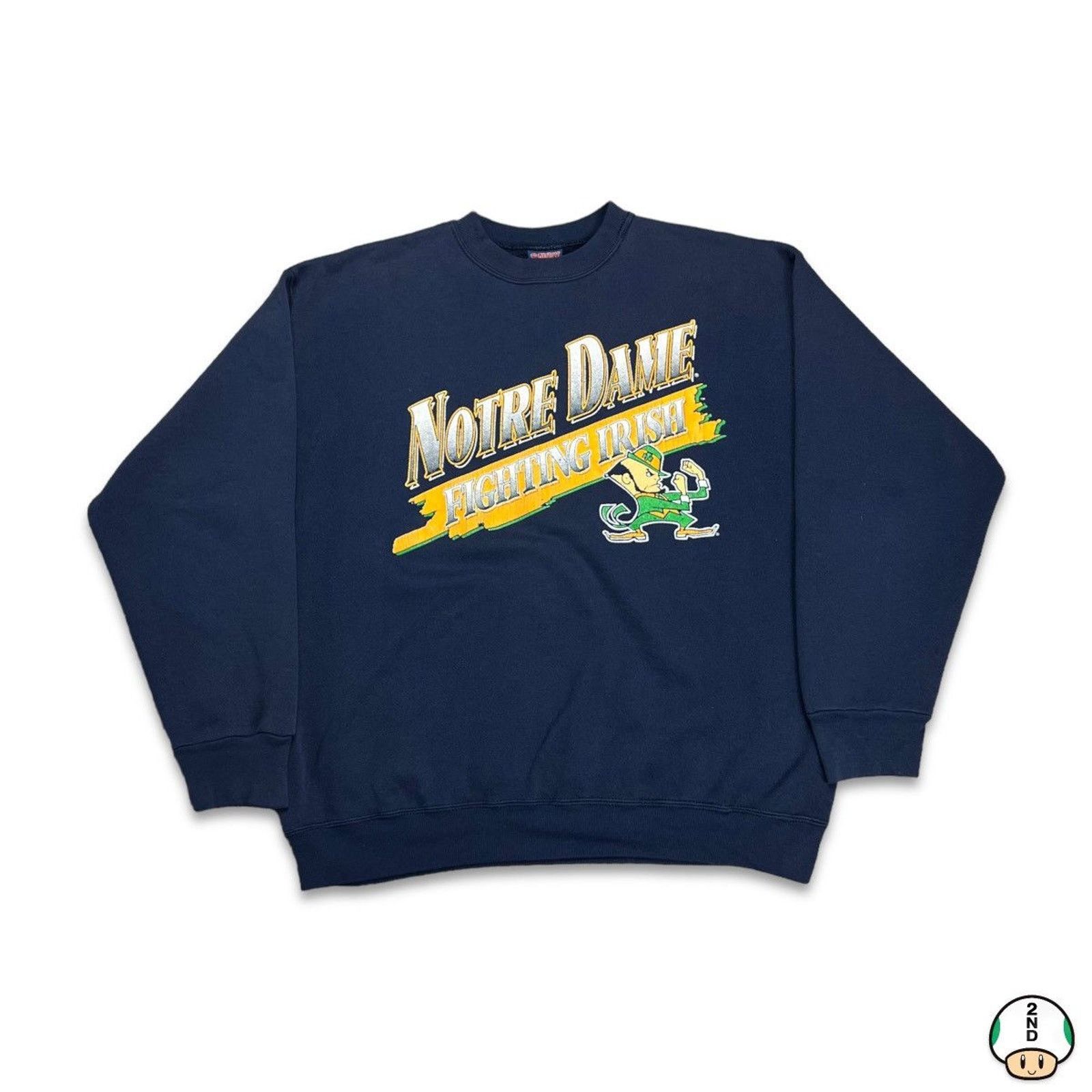 NCAA × Vintage Vintage 90s Notre Dame Fighting Irish Sweatshirt University Size US L / EU 52-54 / 3 - 1 Thumbnail