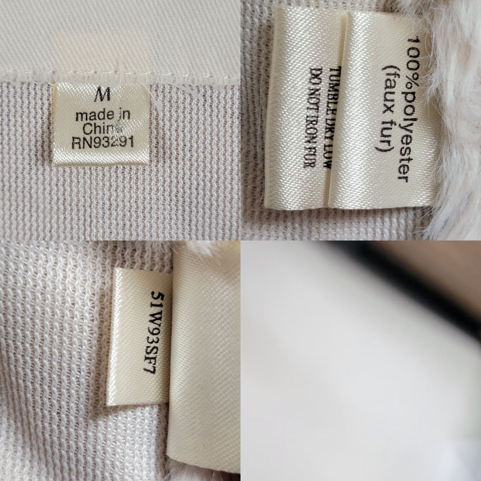 Vintage Dylan Faux Fur Wrap Coat Women's Medium Ivory Short Coat Long Sleeve Casual Steampunk Size M / US 6-8 / IT 42-44 - 9 Thumbnail