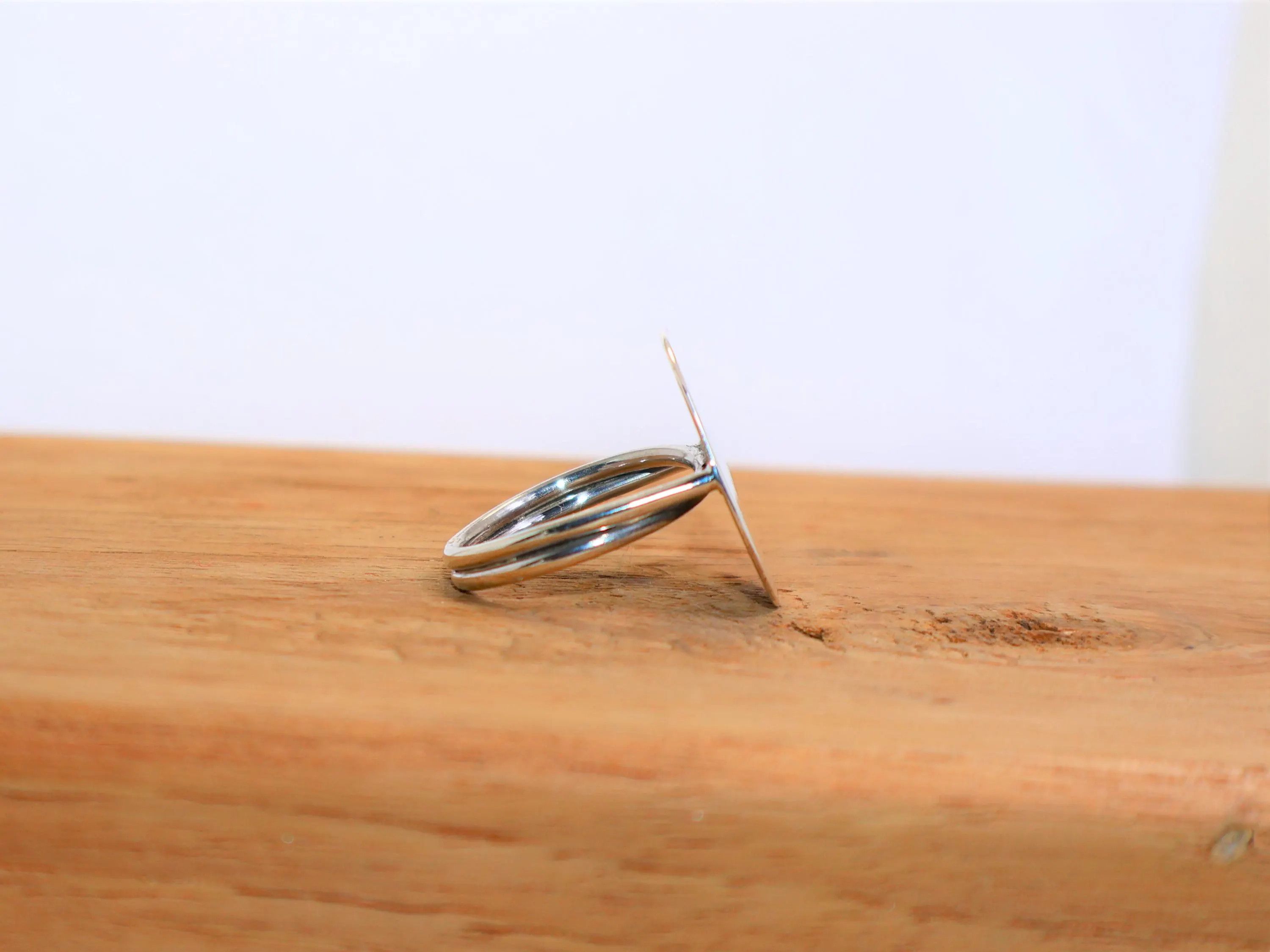 Handmade Handmade Disc Silver Ring, Sterling silver Statement Ring, Size ONE SIZE - 4 Thumbnail