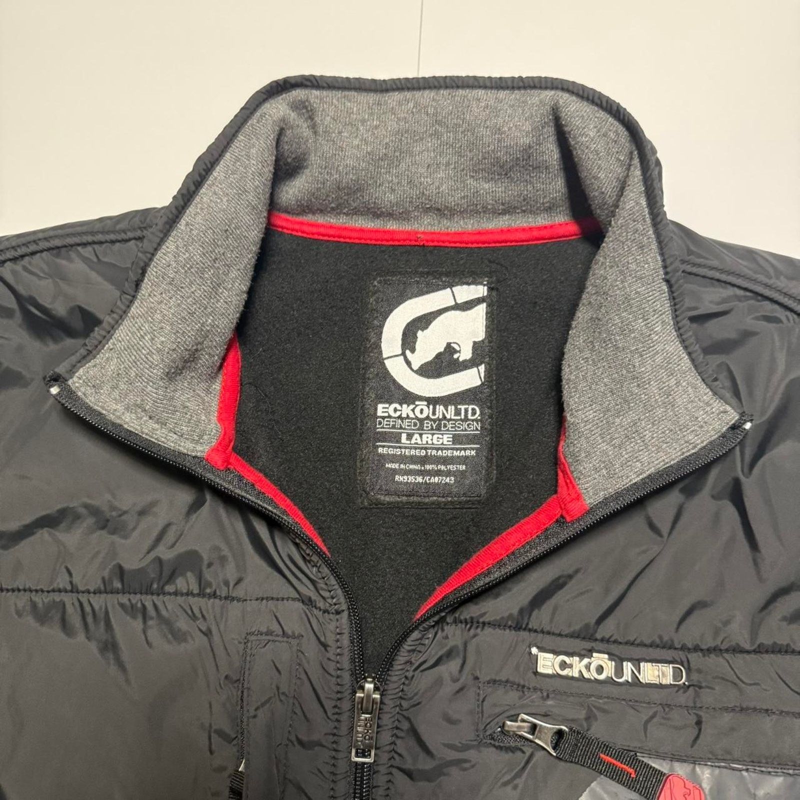 Ecko Unltd. Ecko Unlimited Mens Sz Large Black Fleece Jacket Windbreaker Size US L / EU 52-54 / 3 - 3 Thumbnail