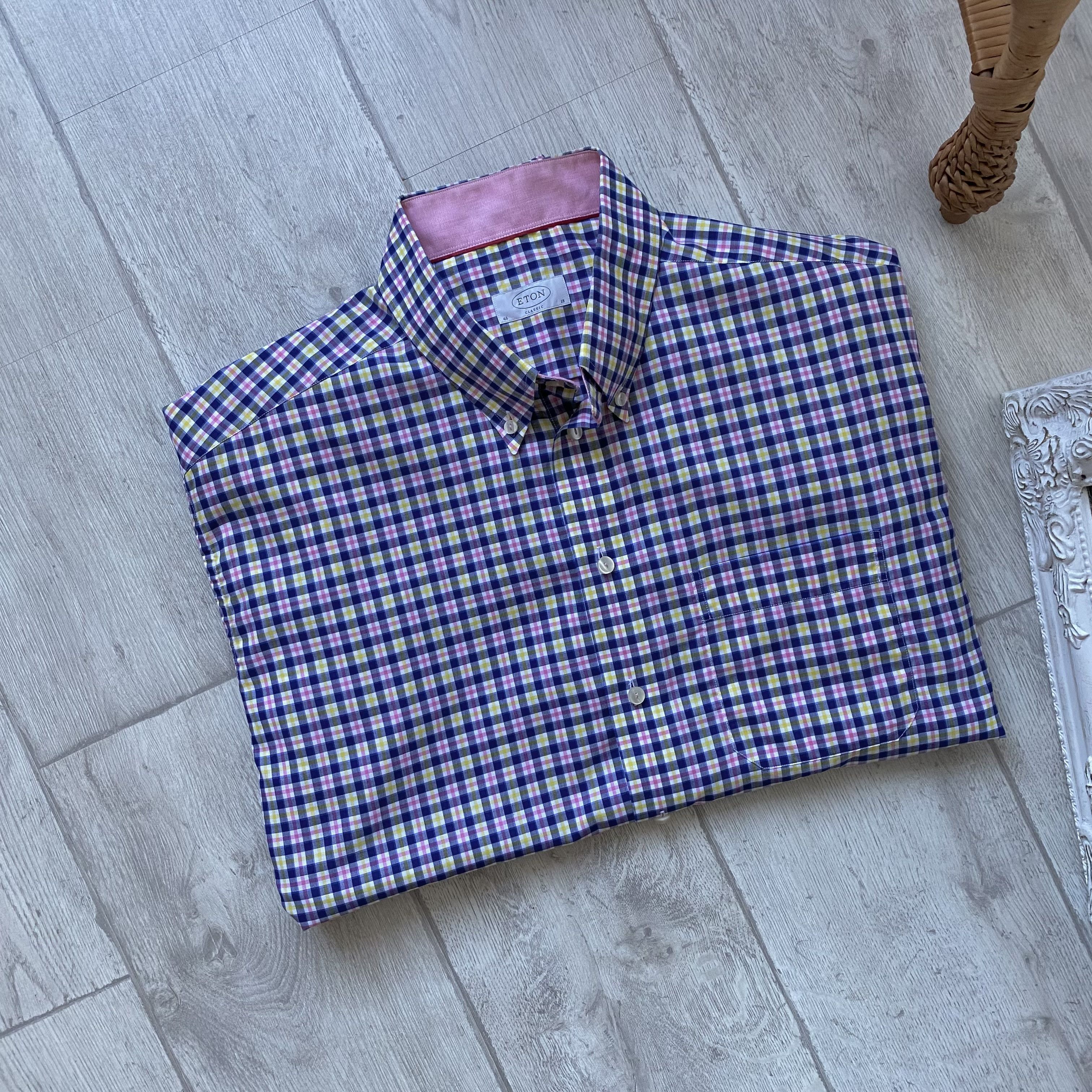 Eton 💎 luxury Eton Flannel Button Up Long Sleeve Shirt Size US XXL / EU 58 / 5 - 1 Thumbnail