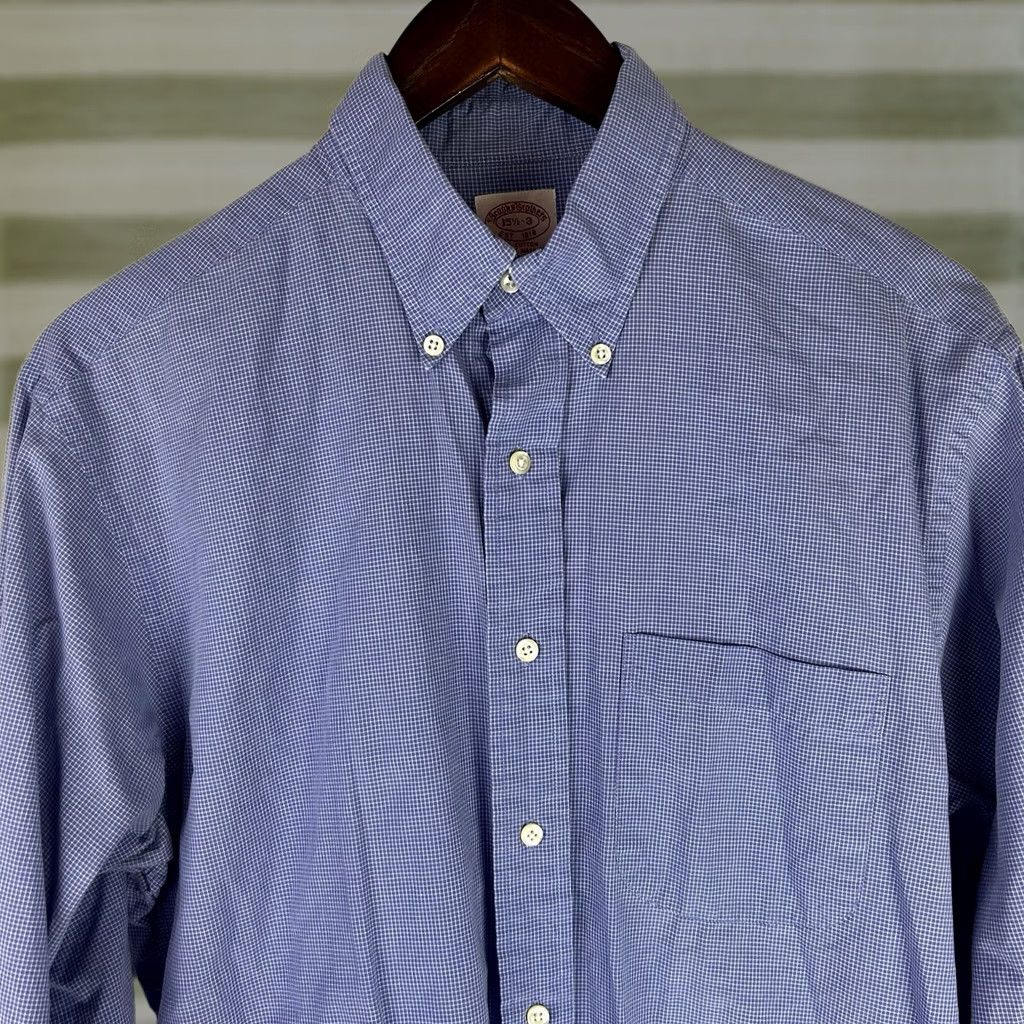 Brooks Brothers Brooks Brothers 1818 Button Up Shirt Men Cotton 15 1/2 - 3 Check Long Sleeve Size US L / EU 52-54 / 3 - 1 Thumbnail