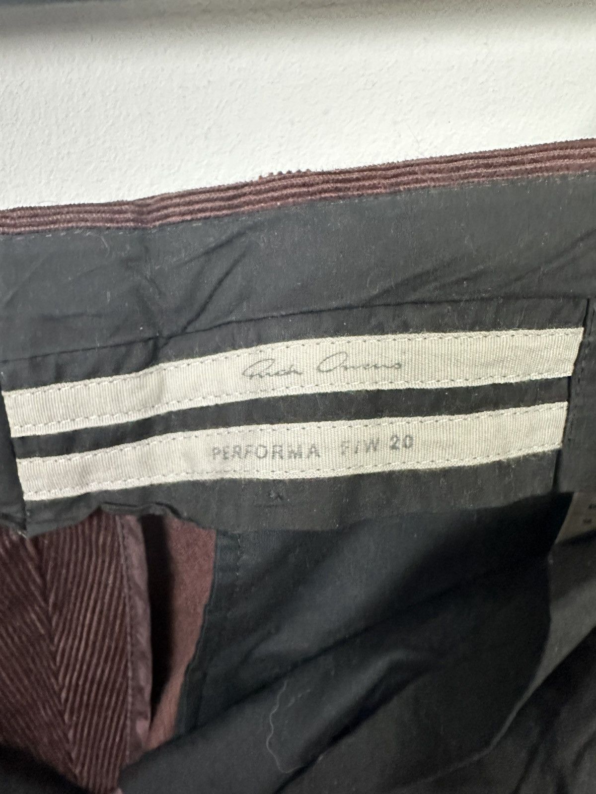 Rick Owens FW20 ‘PERFORMA’ Corduroy Cropped Trousers Size US 30 / EU 46 - 8 Thumbnail