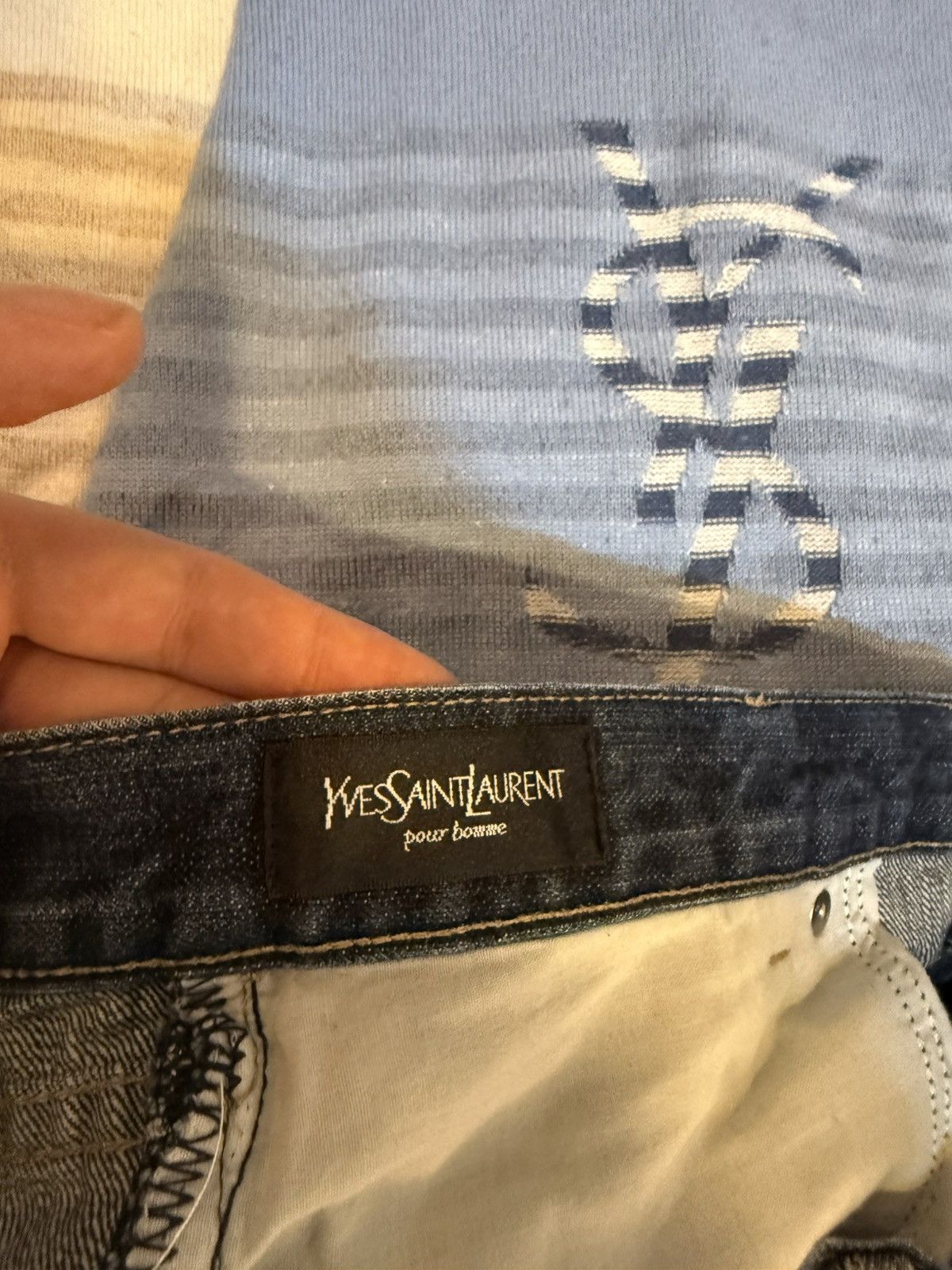 Yves Saint Laurent 34x30 YSL Jeans Denim Pants Indigo Selvedge Vintage Yves Size US 34 / EU 50 - 12 Thumbnail