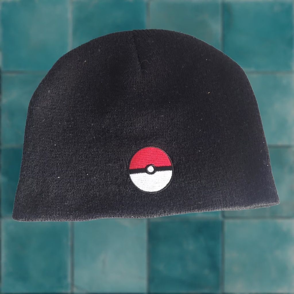 Vintage VINTAGE Bioworld Beanie Cap - Pokemon POKEBALL Black Warm Cloth Winter Cap Mens Beanie Cartoon Winter Mens Size ONE SIZE - 1 Thumbnail