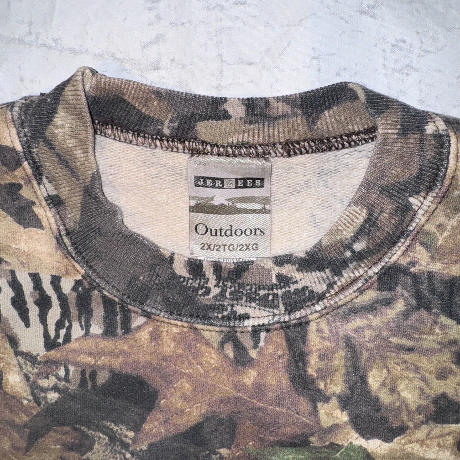 Vintage Jerzees Camo Mens Sweatshirt 2XL Mossy Oak Pullover