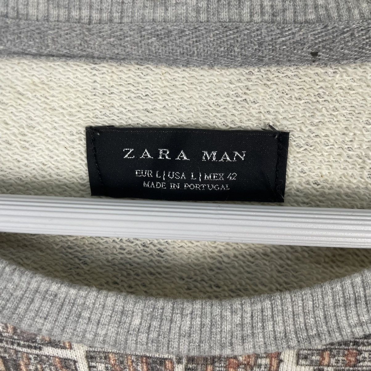 Designer × Vintage vintage Hoodie/sweater Zara Man Paris NYC Jumper Mens Grey Size US M / EU 48-50 / 2 - 7 Thumbnail