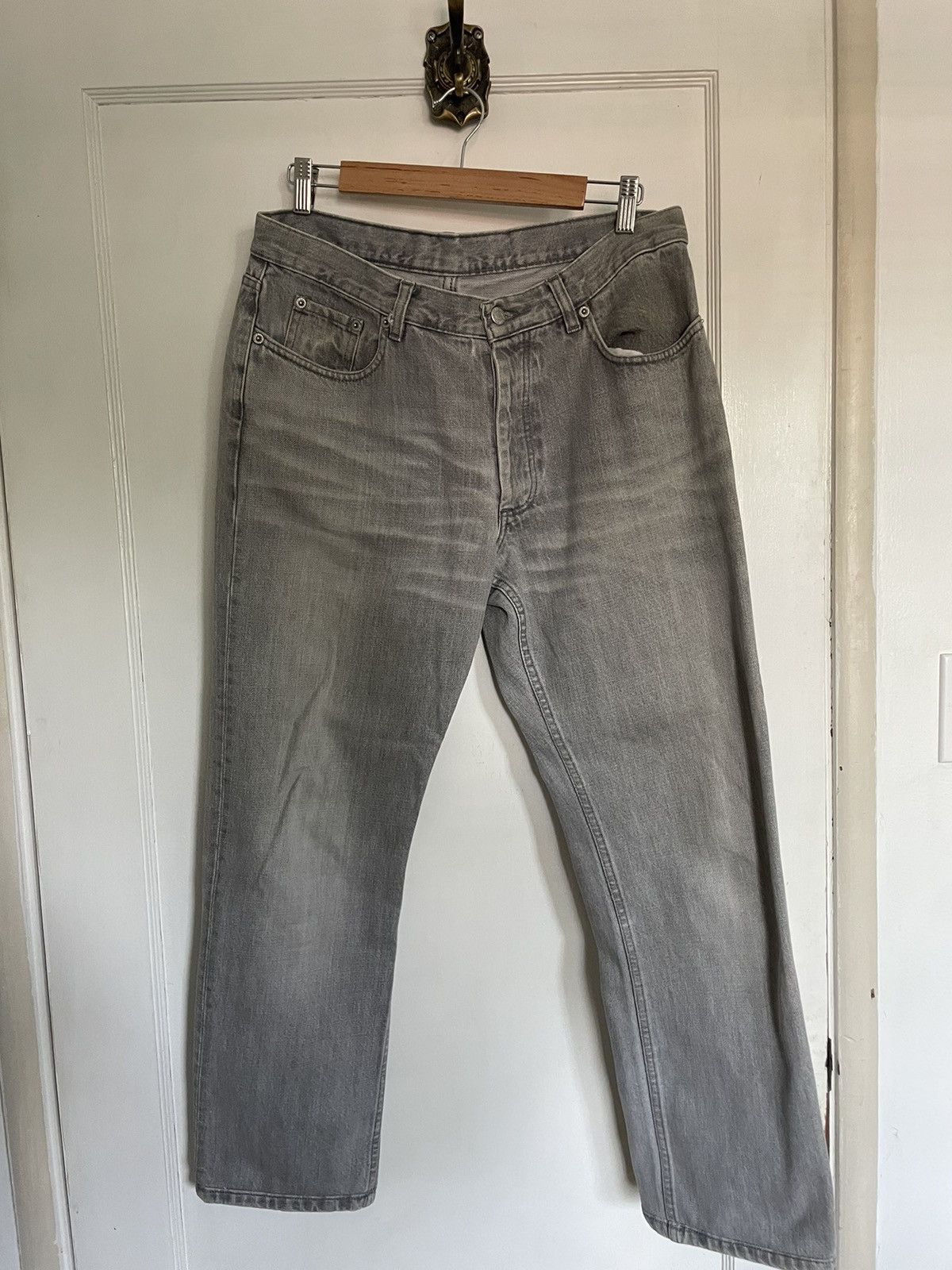 Helmut Lang Helmut Lang Grey Italian Cut Denim Size US 33 - 1 Thumbnail