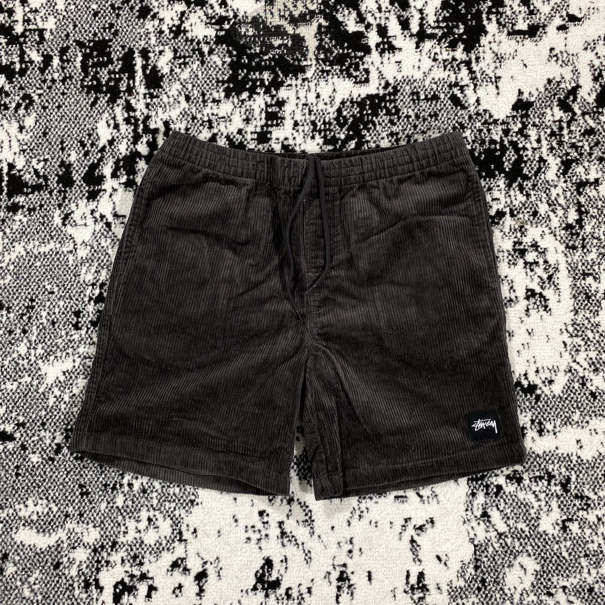 stussy-stussy-box-logo-corduroy-shorts-in-charcoal-32-grailed