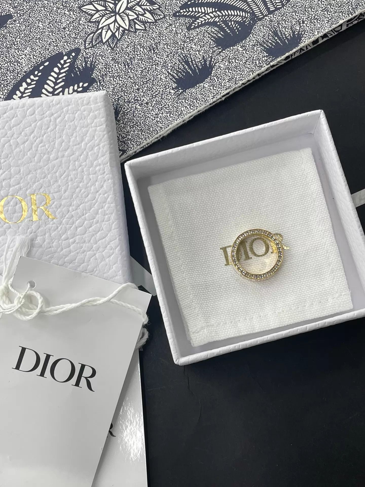 Dior Dior White Enamel Ring Size 52 Size ONE SIZE - 2 Thumbnail