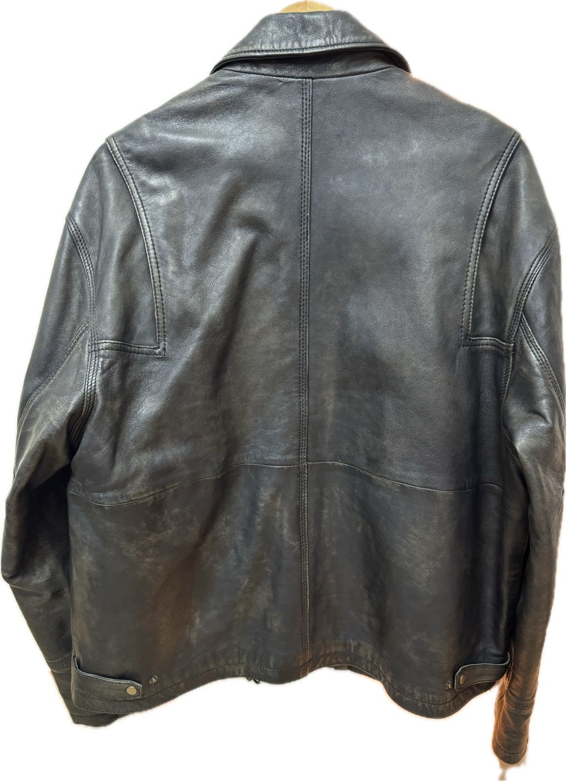 Other Distressed Patch Pocket Boxy Cropped Leather Jacket sz L Size US L / EU 52-54 / 3 - 5 Thumbnail