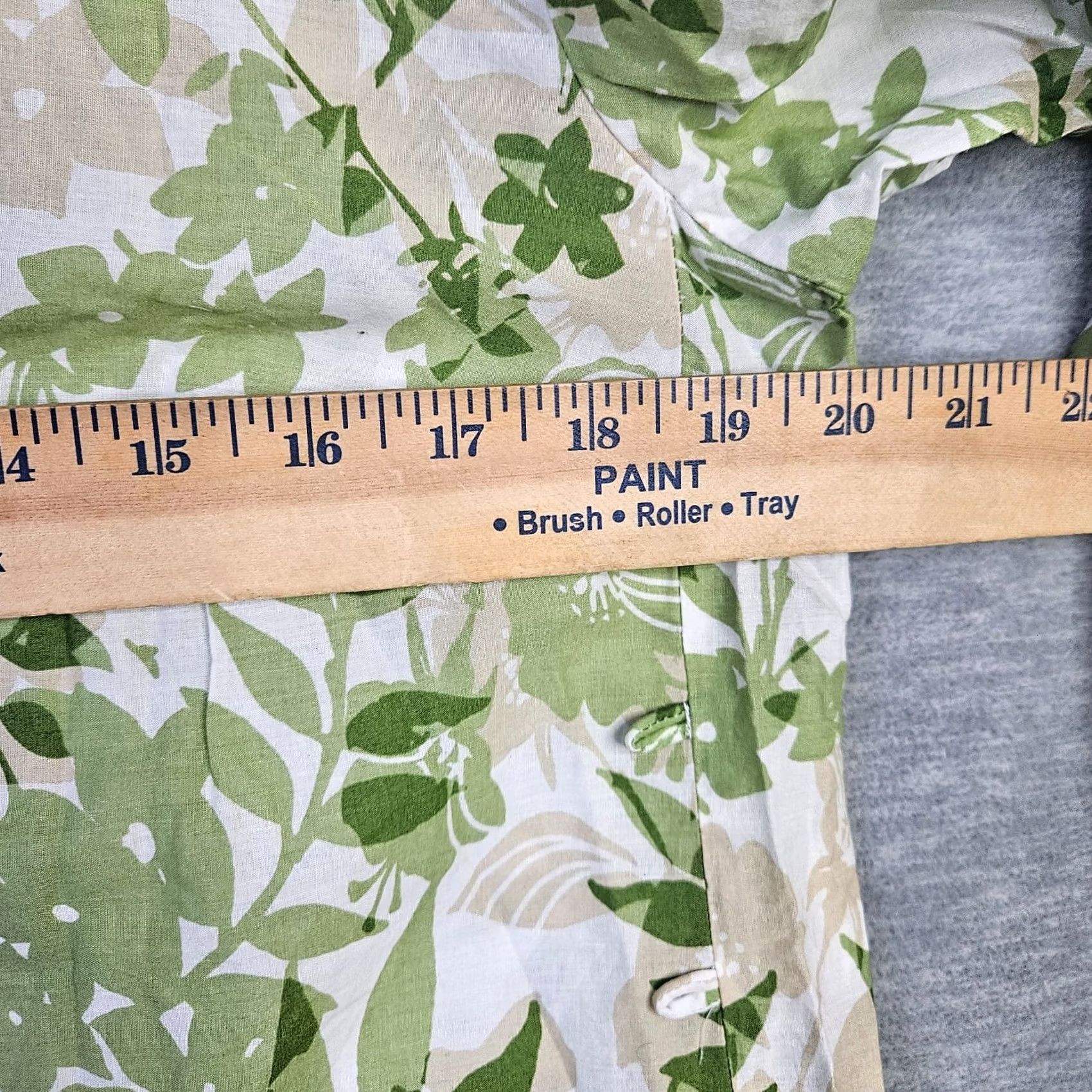 Style & Co Style&Co Women's Green Floral Printed Side Buttons Up Long Sleeve Shirt Sz 8 Size M / US 6-8 / IT 42-44 - 3 Thumbnail