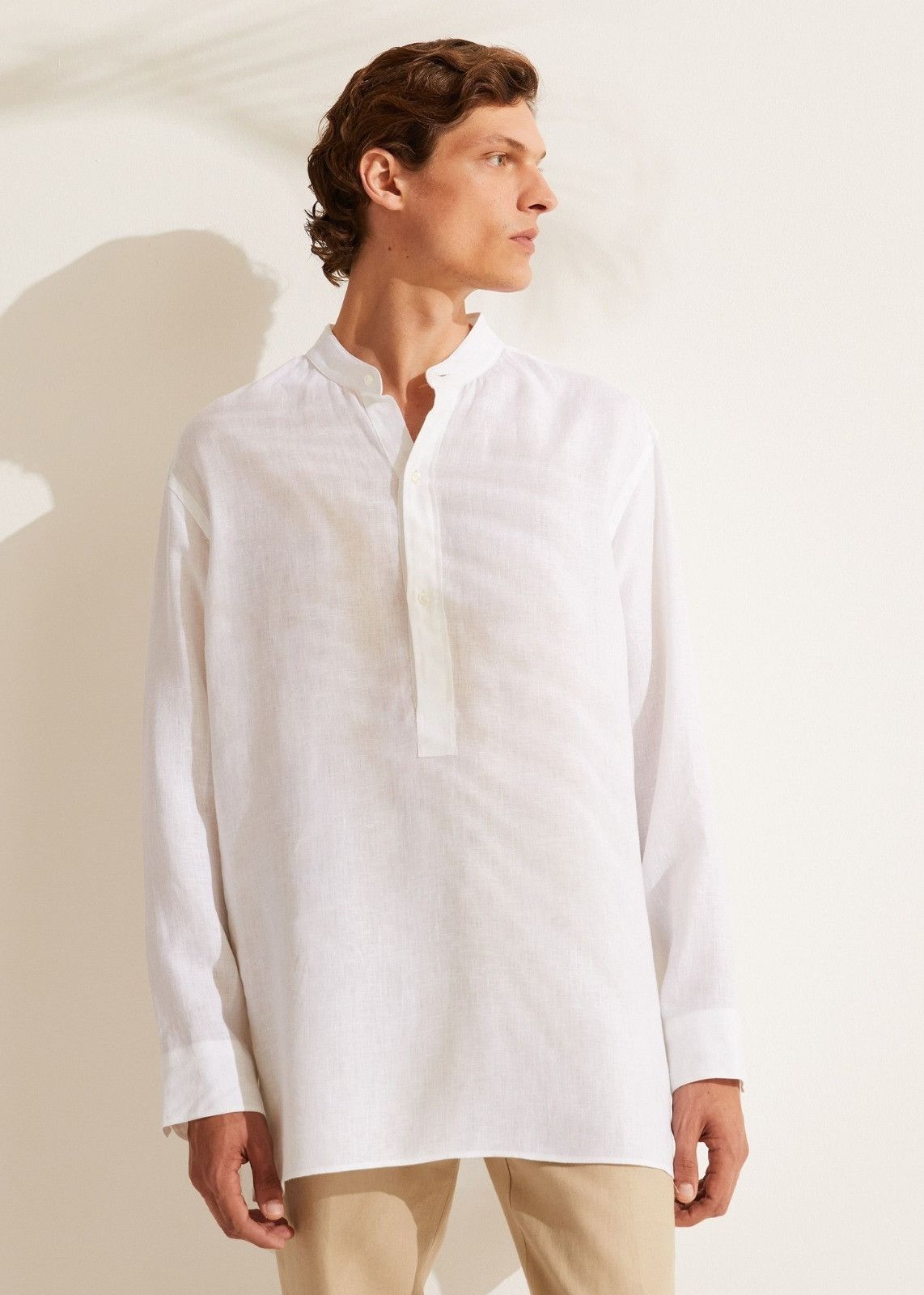 Loro Piana o1srvl11e0924 Jeri Shirt in White Size US XL / EU 56 / 4 - 2 Thumbnail