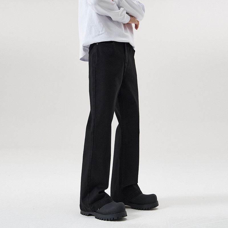Japanese Brand Black retro men's slim fit curved flare jeans Size US 32 / EU 48 - 2 Thumbnail