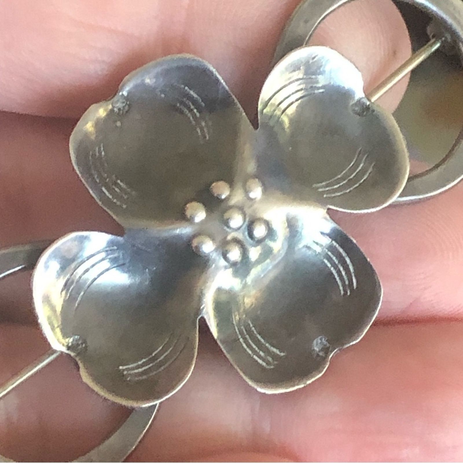 Vintage Vintage handmade sterling silver poppy flower brooch pin Size ONE SIZE - 6 Thumbnail