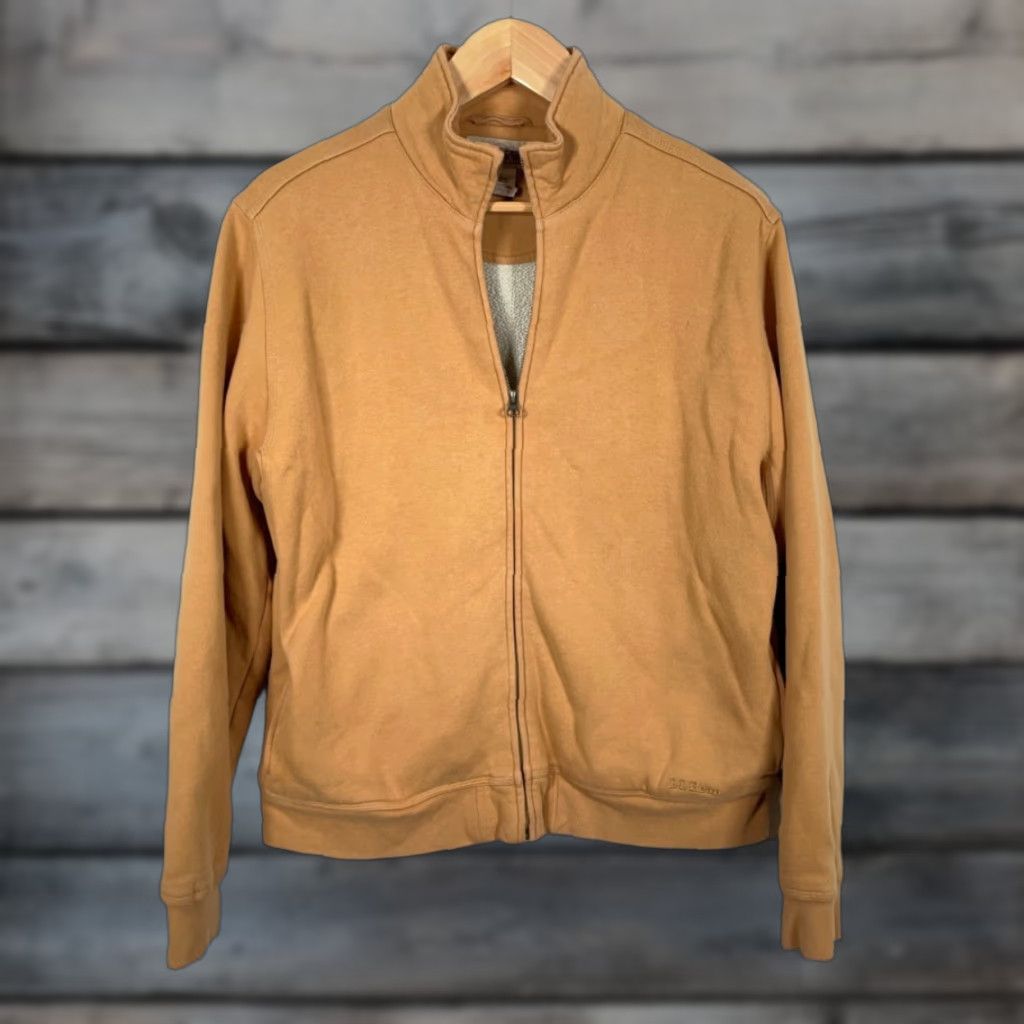 Vintage L.L. Bean Katahdin Iron Works Sherpa Lined Sweatshirt Men's Medium Tan Zip Up Size US M / EU 48-50 / 2 - 1 Thumbnail