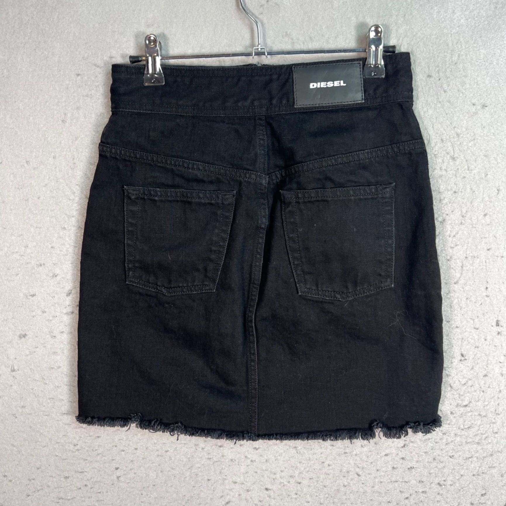 Diesel Diesel Denim Mini Skirt - Front Zipper Details - Adult Womens 24 - Black Cotton - Short - Vintage/Used - 8/10 - Women's Skirt Size 42" / US 20 - 2 Thumbnail