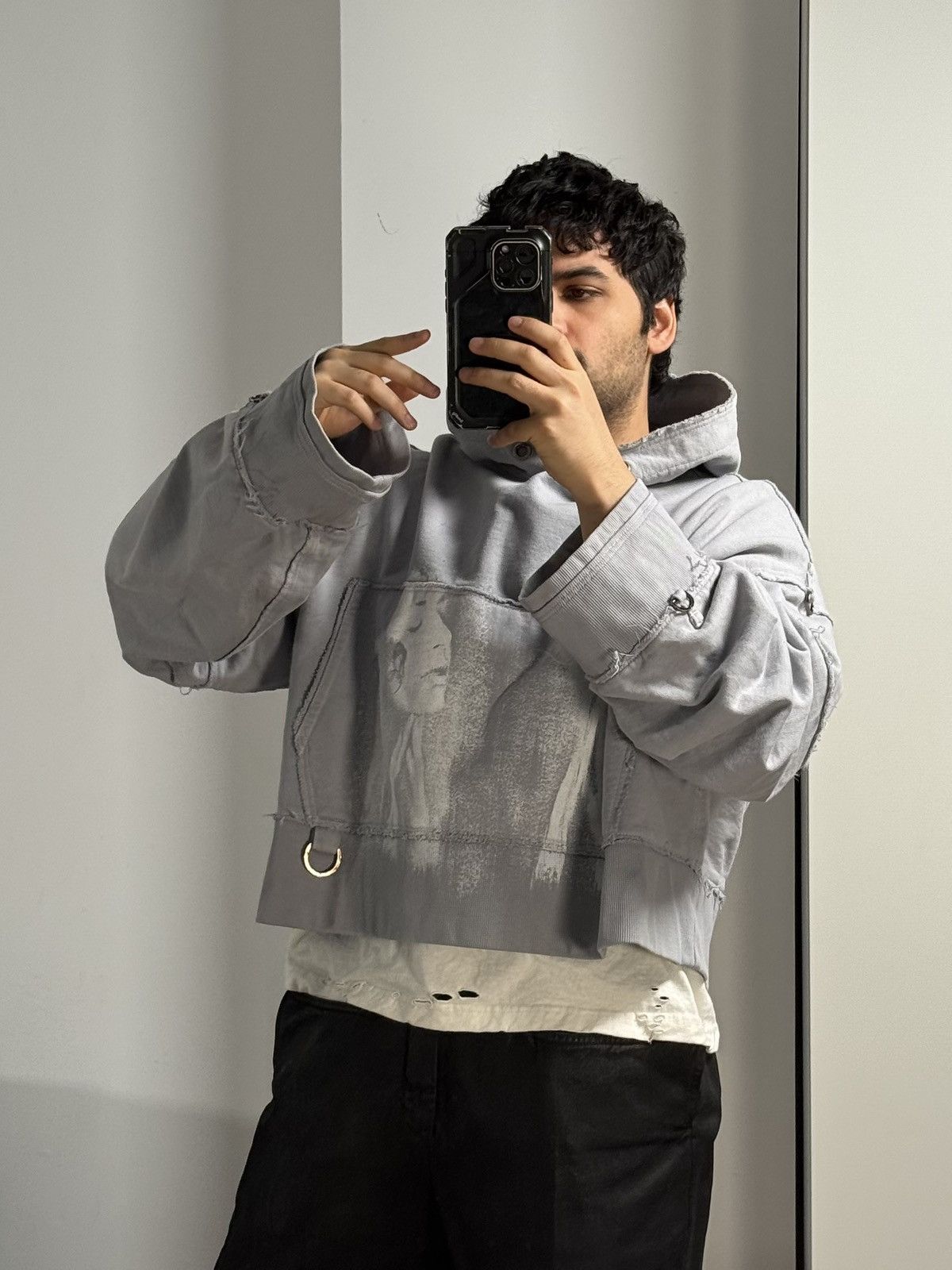 SHINE LUXURY RARE “MARTYR LOREM” Cropped Bondage Hoodie - Light Lavander Size US L / EU 52-54 / 3 - 10 Thumbnail