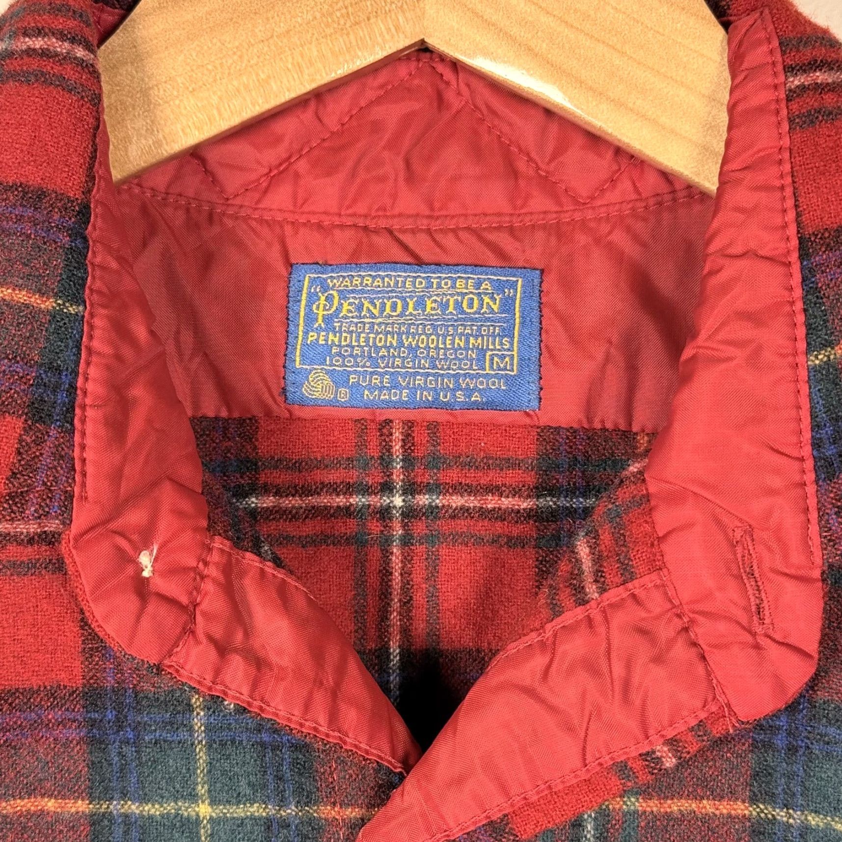 Pendleton VTG Pendleton Shirt Red/Blue Plaid Pure Virgin Wool USA Made Men's Size Medium Size US M / EU 48-50 / 2 - 6 Thumbnail