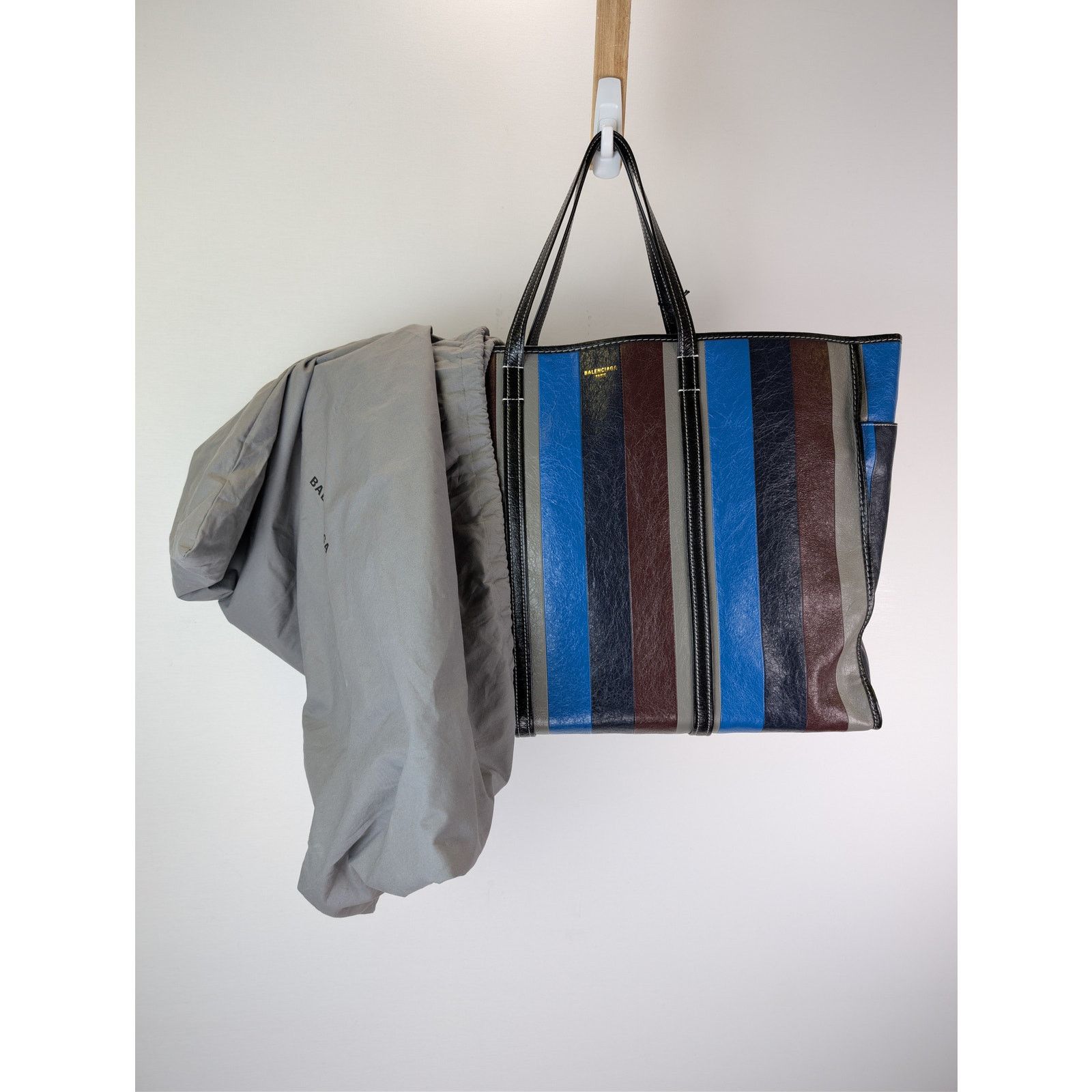 Balenciaga o1rshd1 Striped Arena Lamb PA Shatelet Carry All Tote Bag Size ONE SIZE - 20 Thumbnail